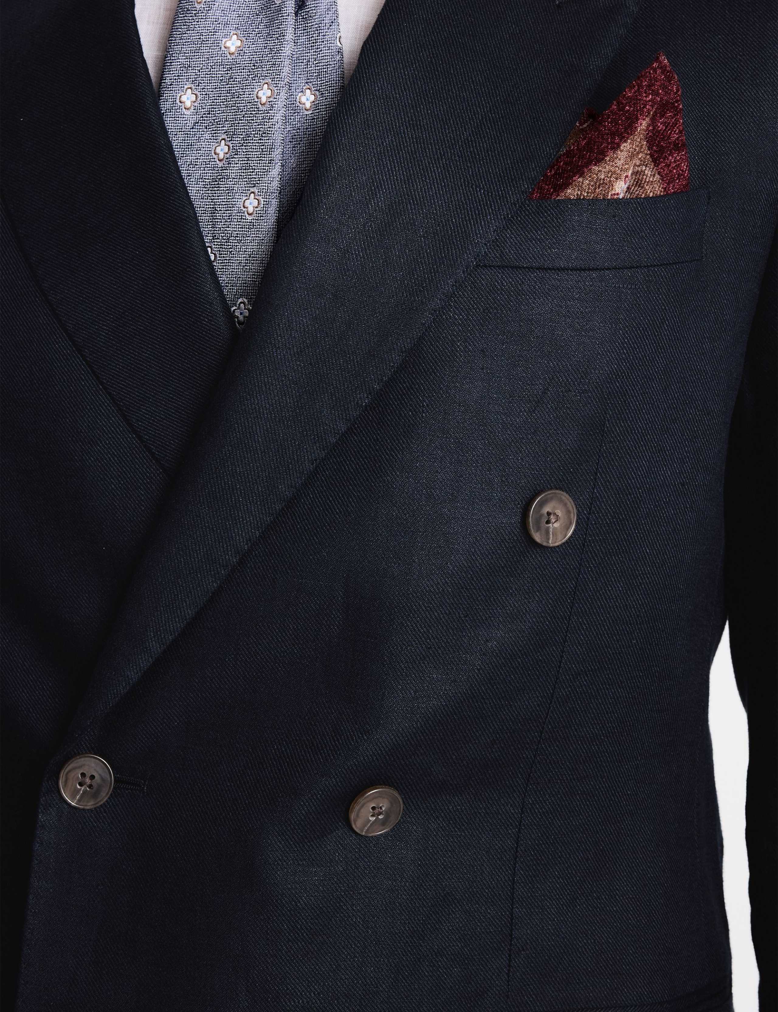 Tailored Fit Pure Linen Double Breasted Suit 5 of 5