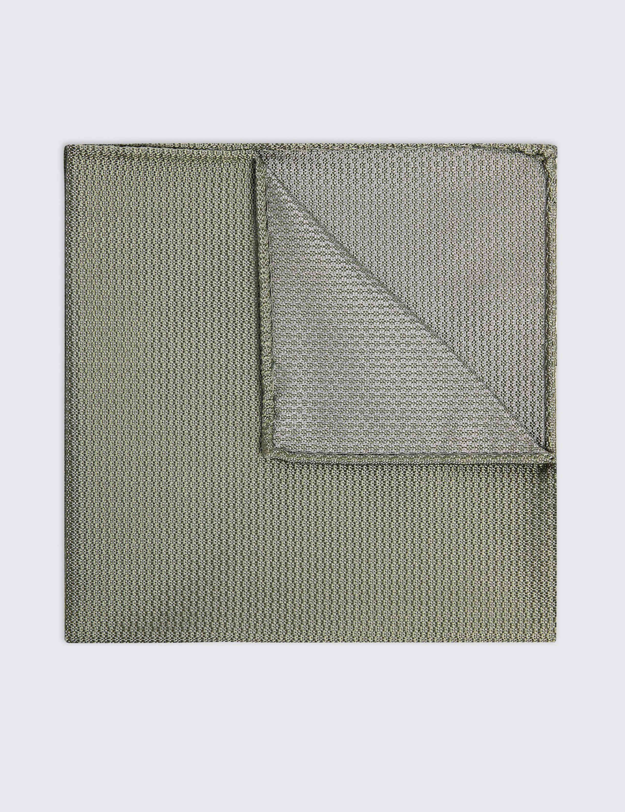Woven Textured Pure Silk Pocket Square