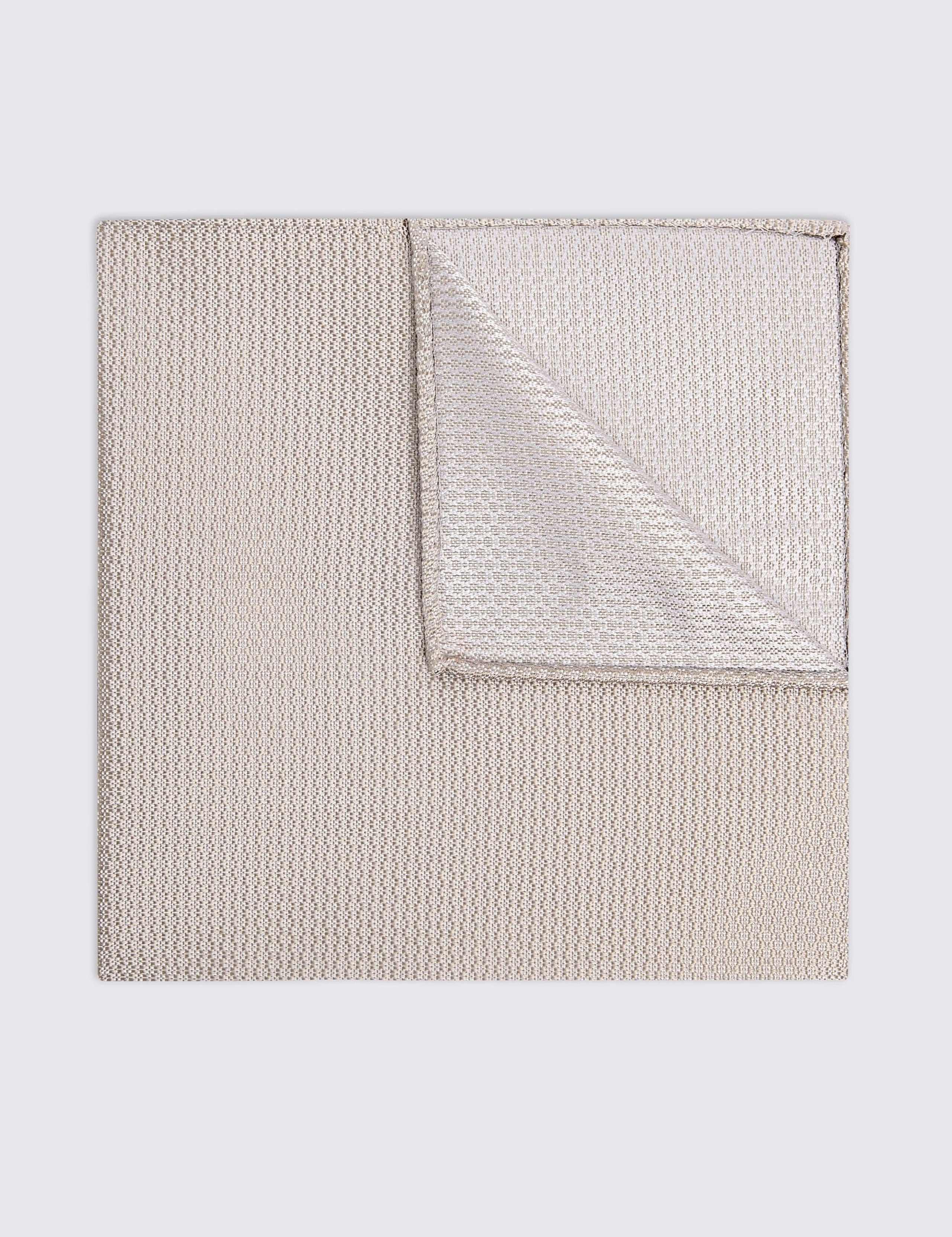 Woven Textured Pure Silk Pocket Square
