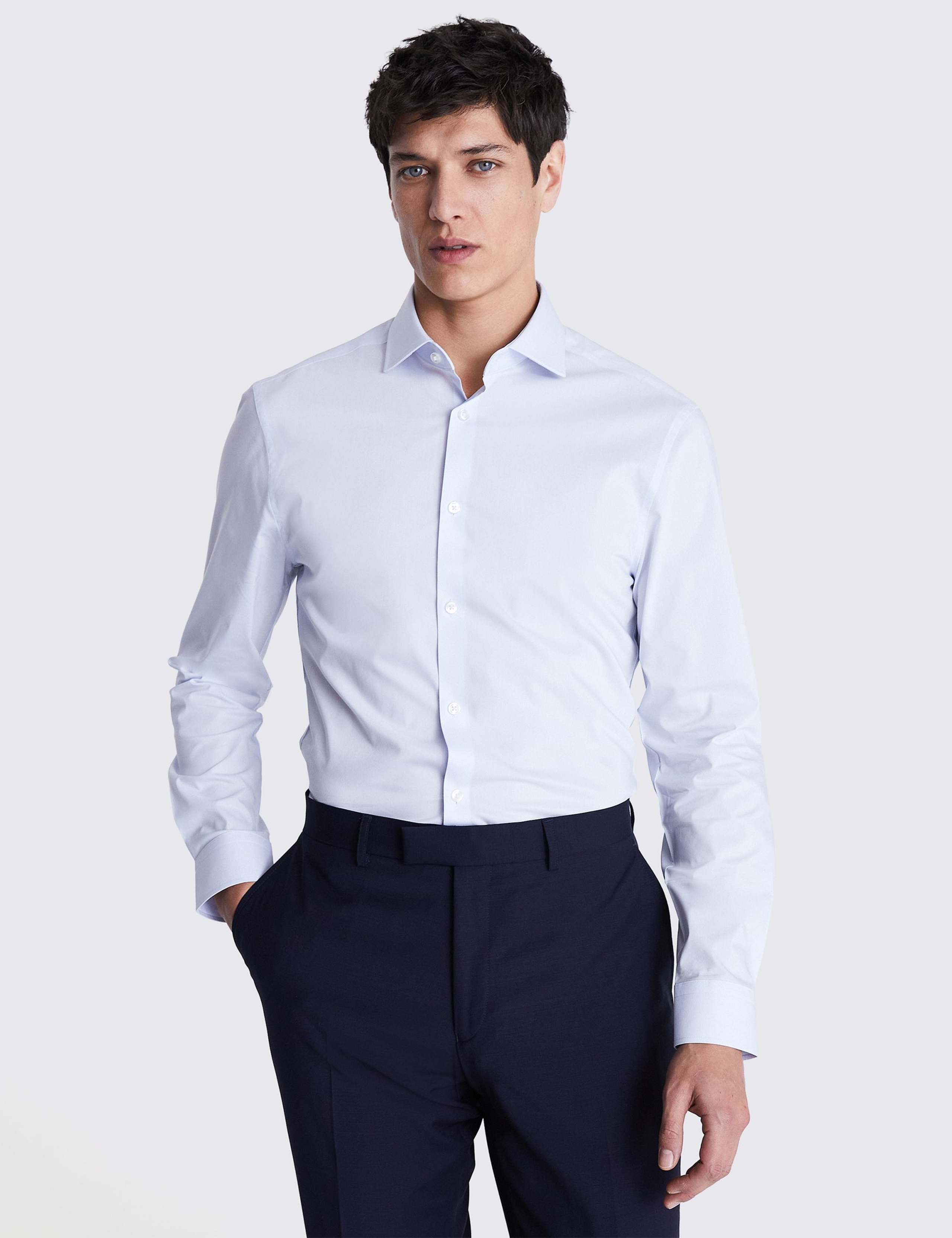Slim Fit Cotton Rich Stretch Shirt