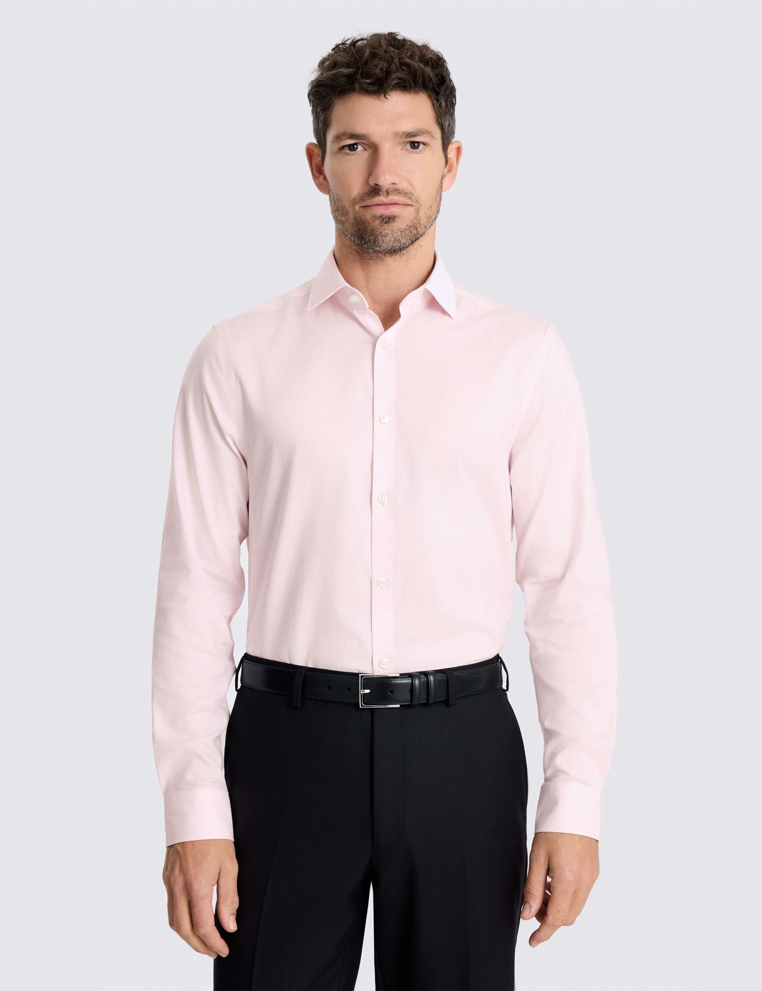 Slim Fit Cotton Rich Dobby Stretch Shirt