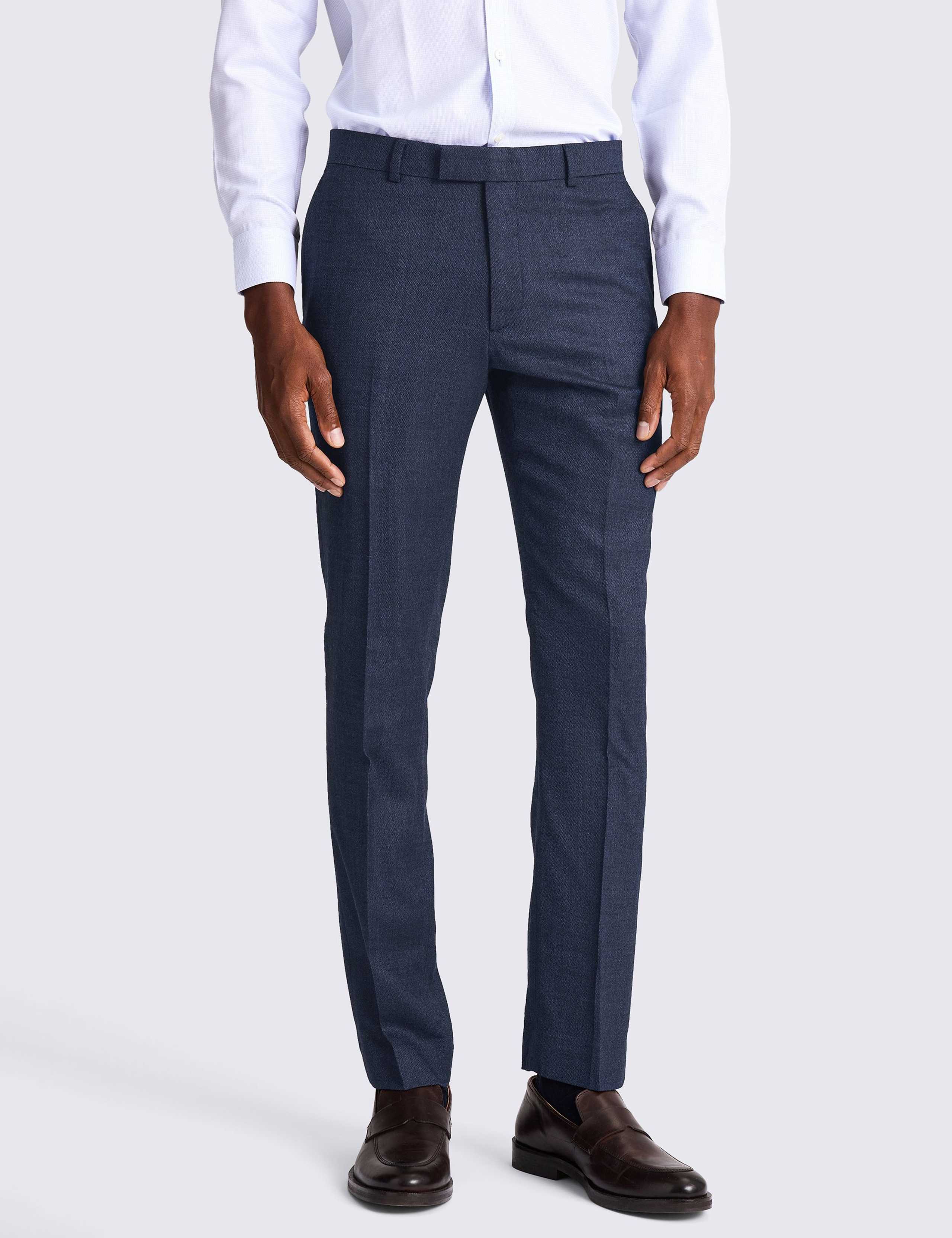 Slim Fit Wool Rich Textured Suit Trousers
