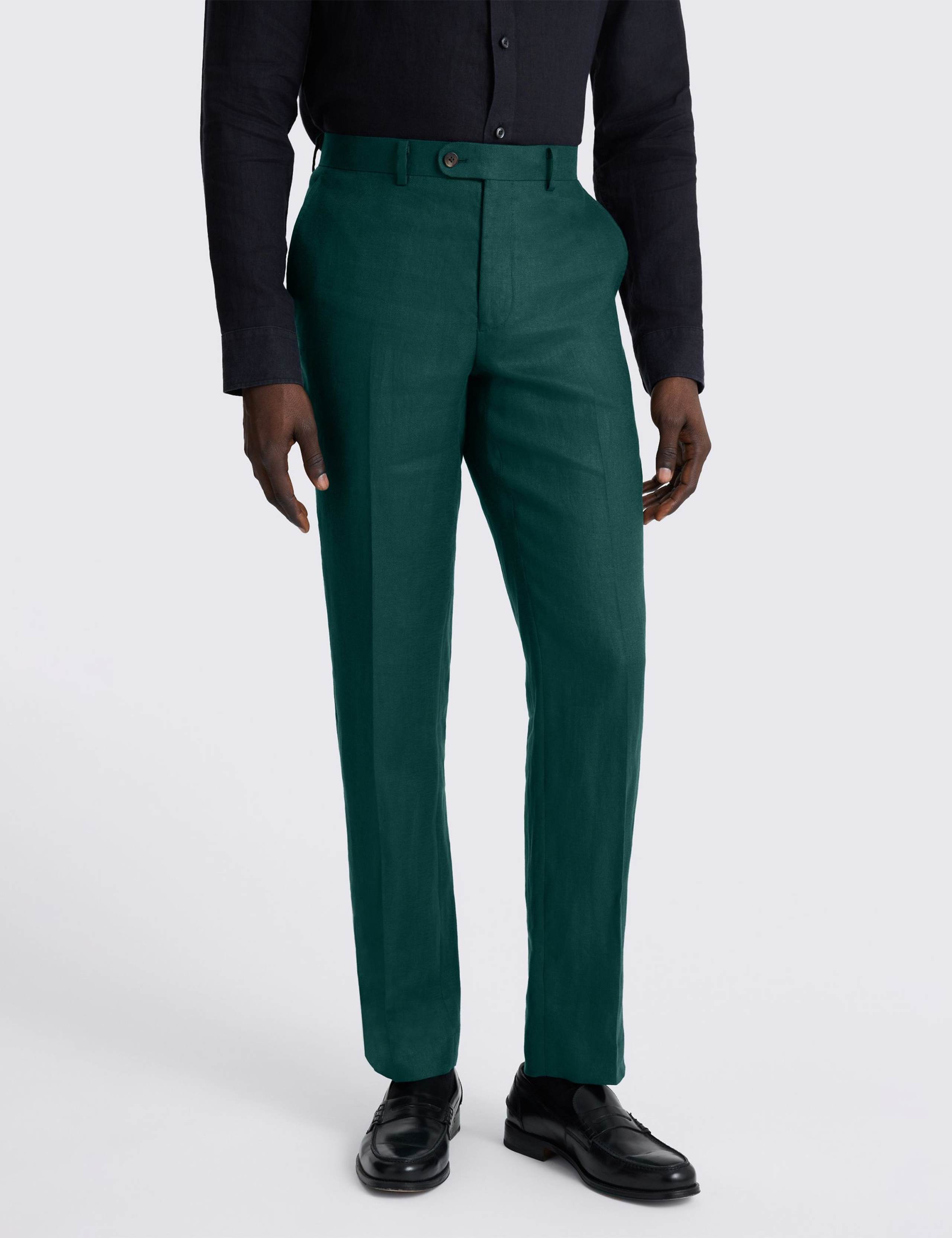 Slim Fit Pure Linen Twill Trousers