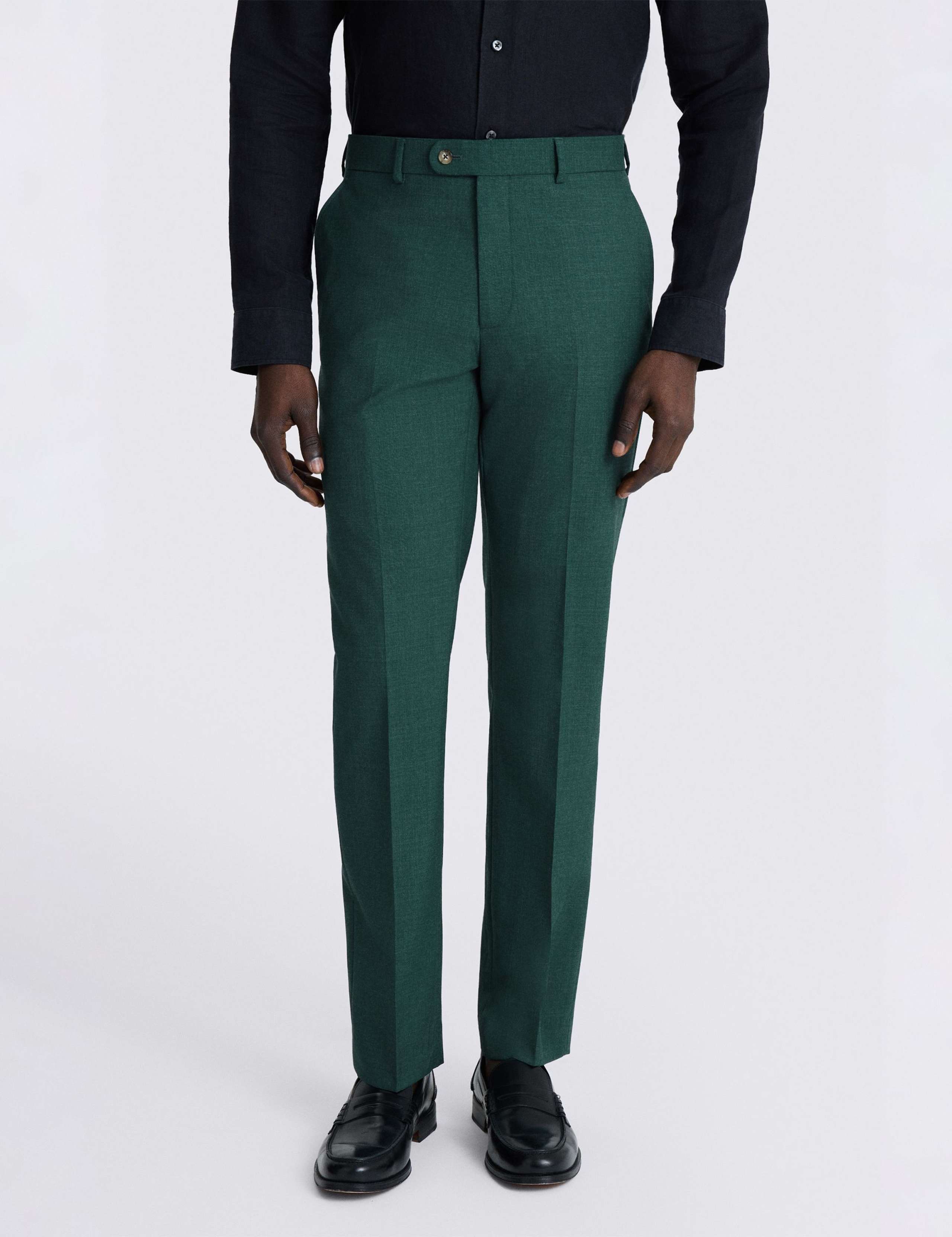 Slim Fit Wool Blend Marl Suit Trousers