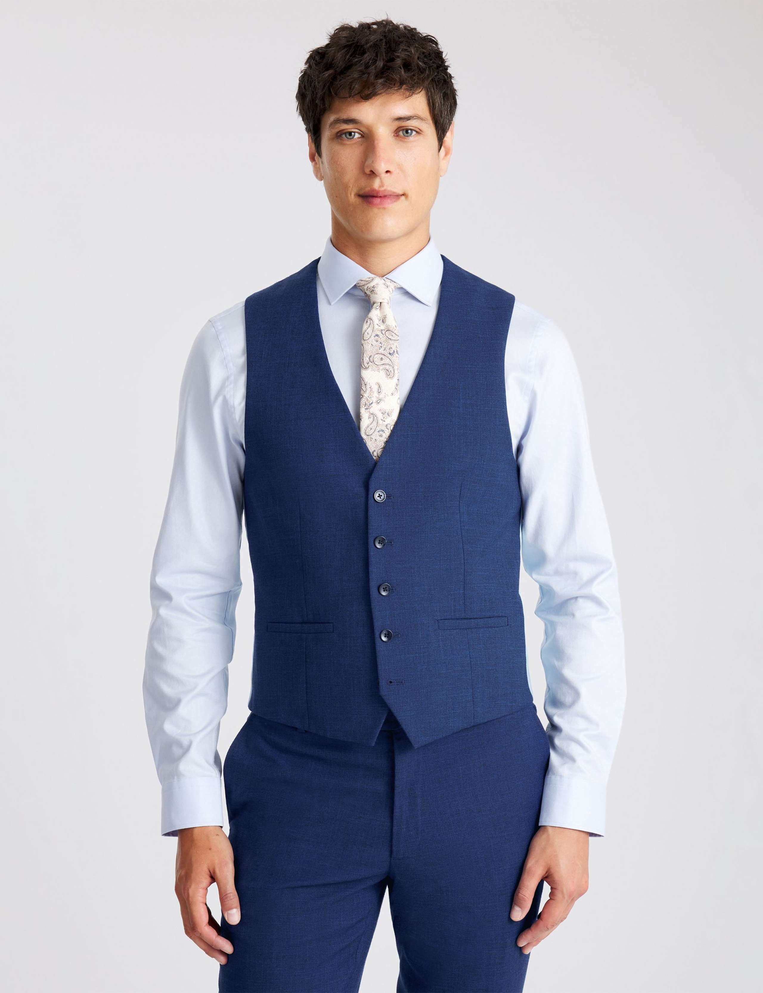 Slim Fit Textured Waistcoat