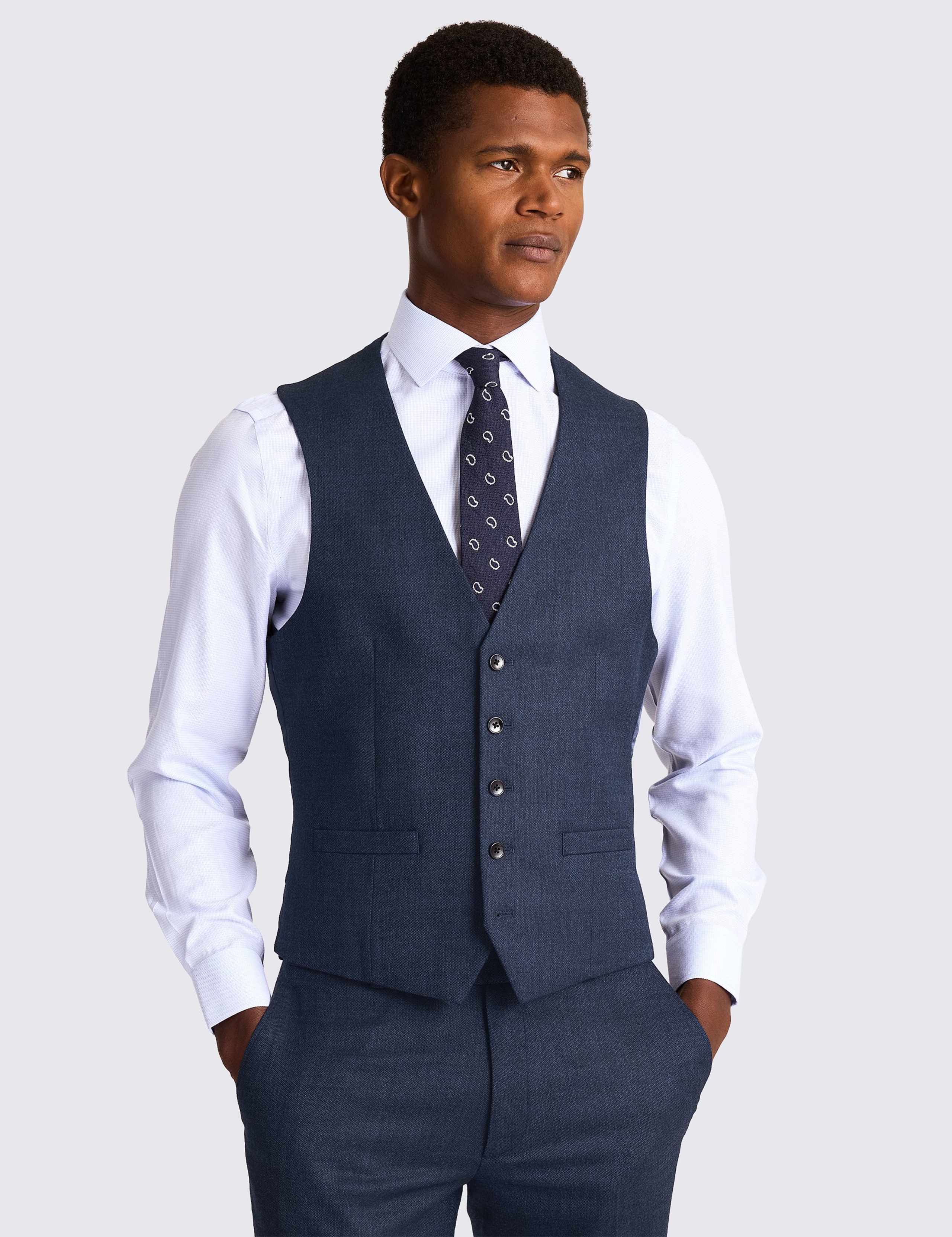 Slim Fit Wool Rich Stretch Waistcoat