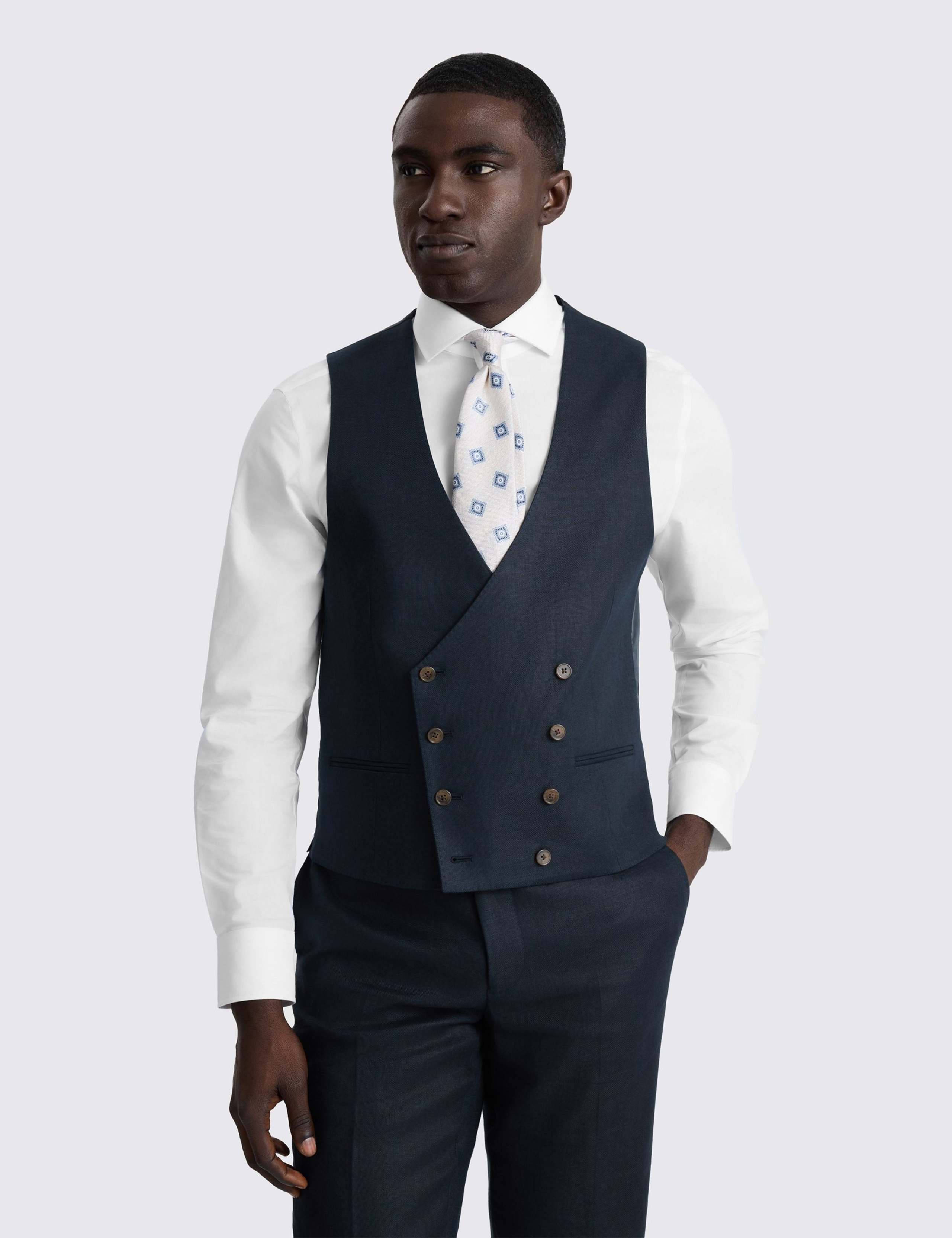Slim Fit Pure Linen Twill Waistcoat