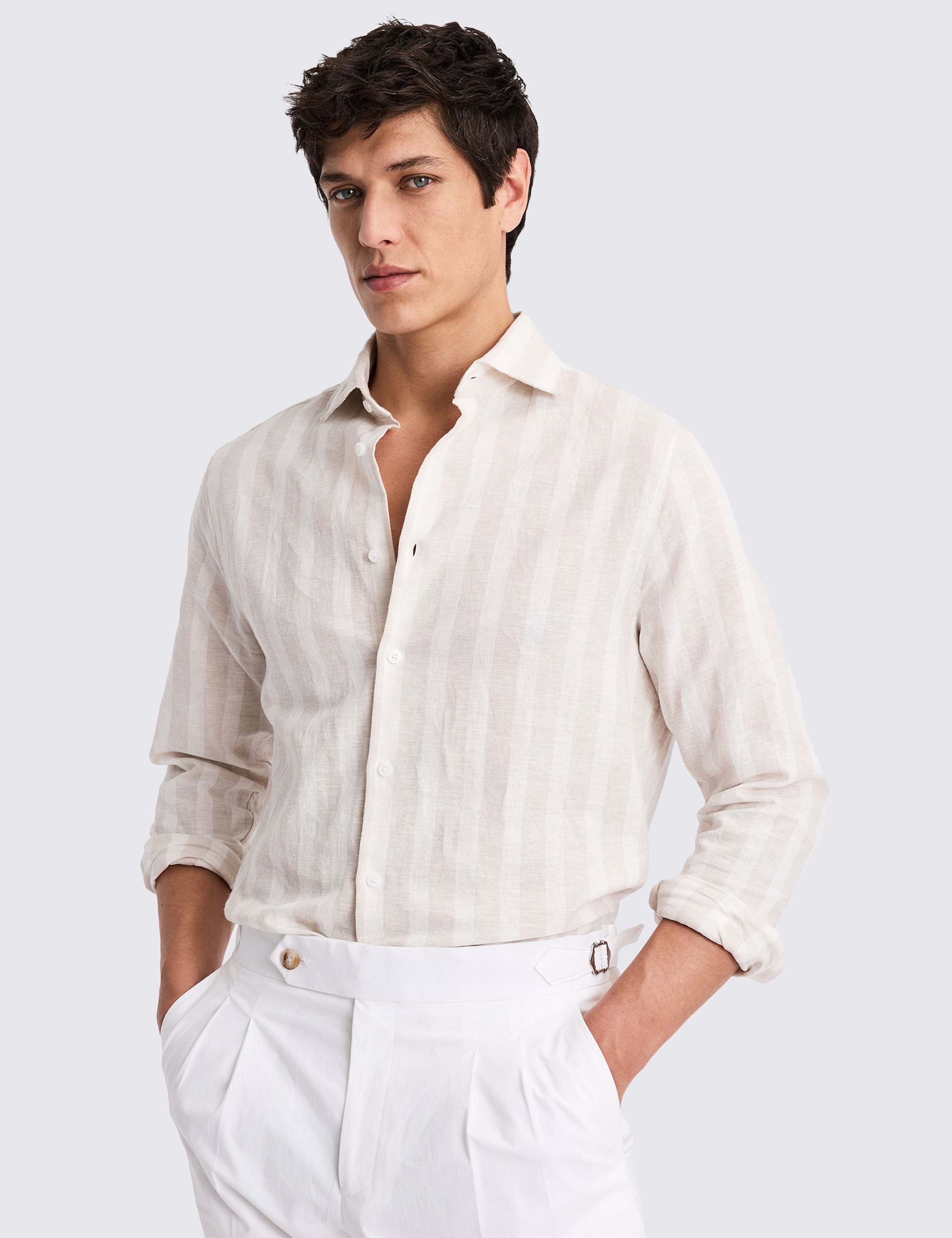 Linen Rich Striped Shirt