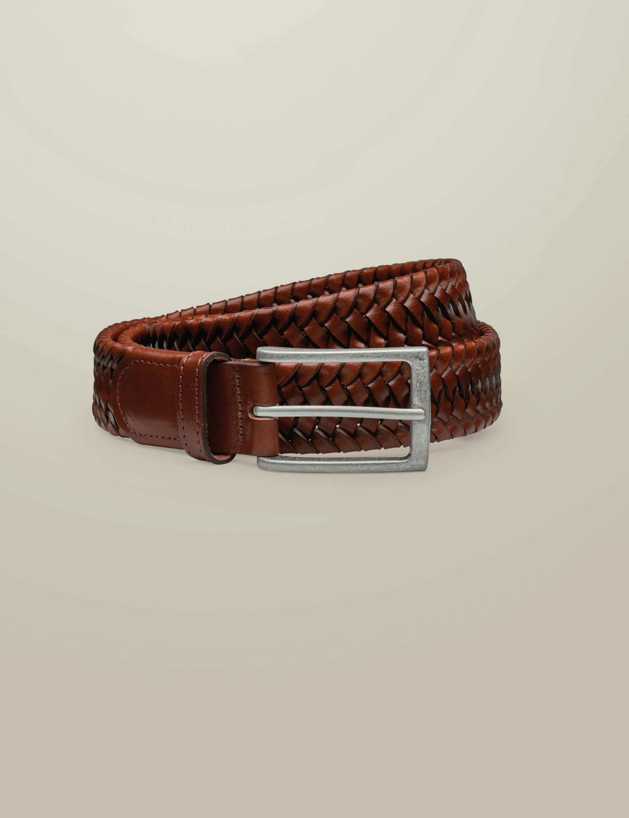 Leather Stretch Woven Belt