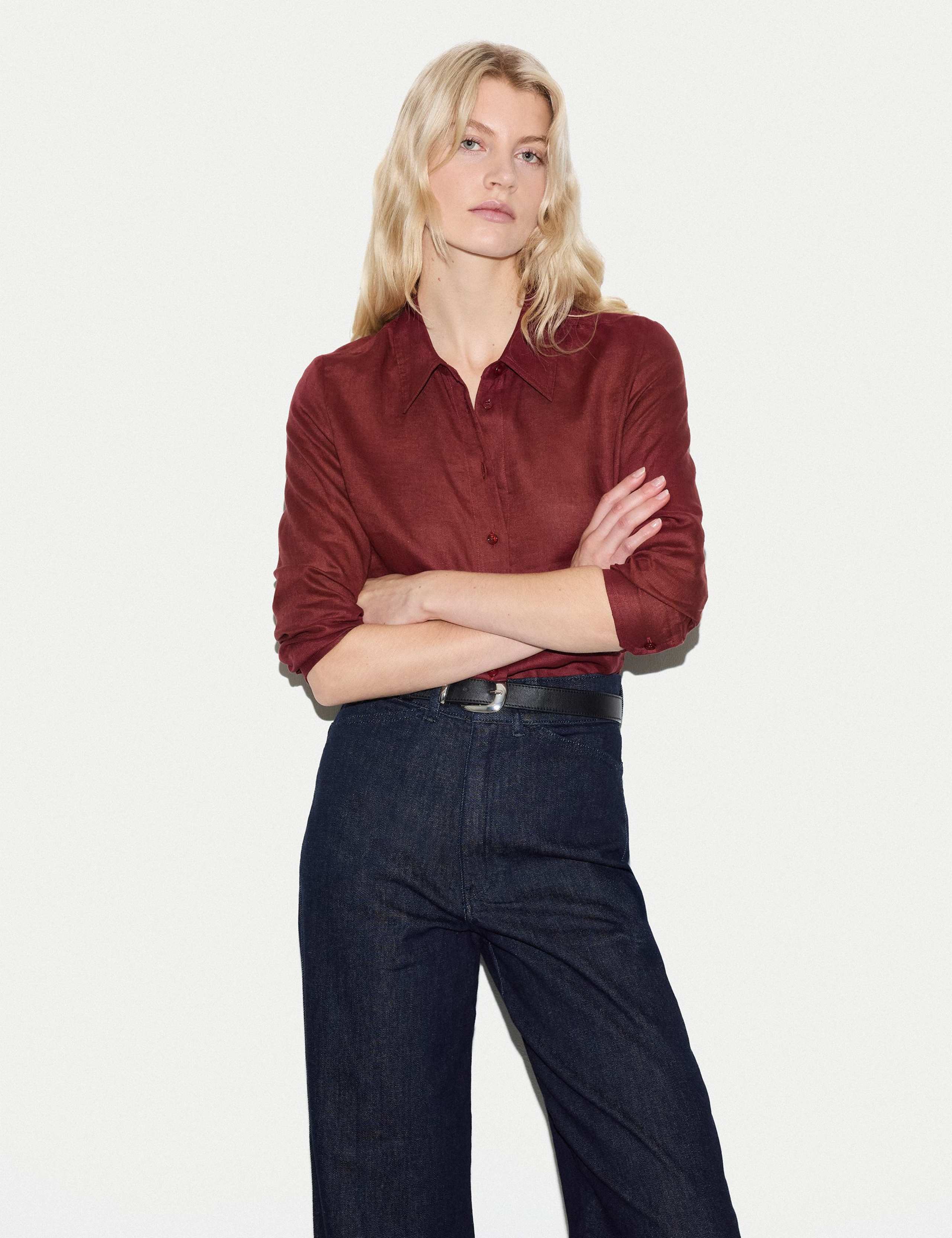 Pure Linen Collared Shirt