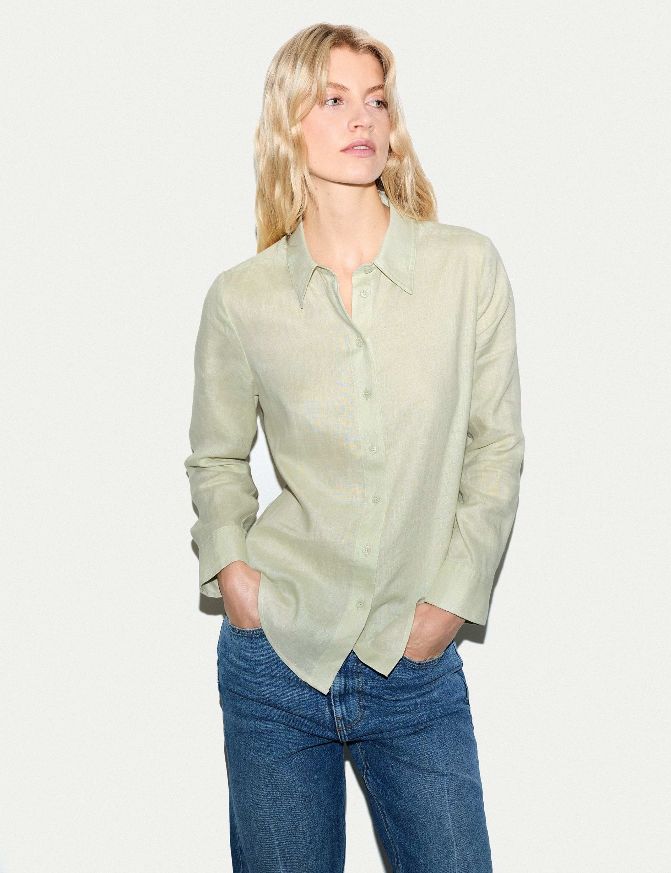 Pure Linen Collared Shirt