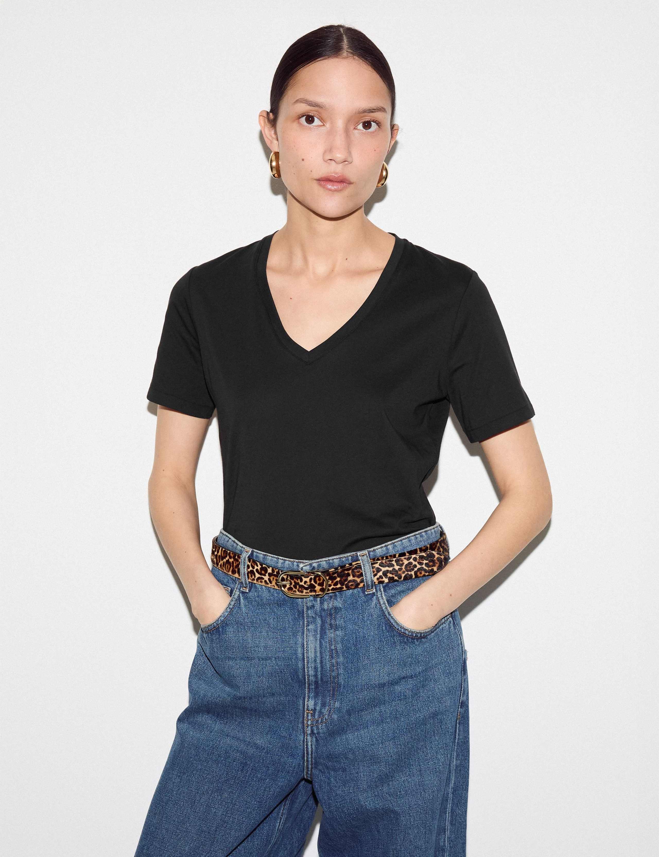 Pure Cotton V-Neck T-Shirt