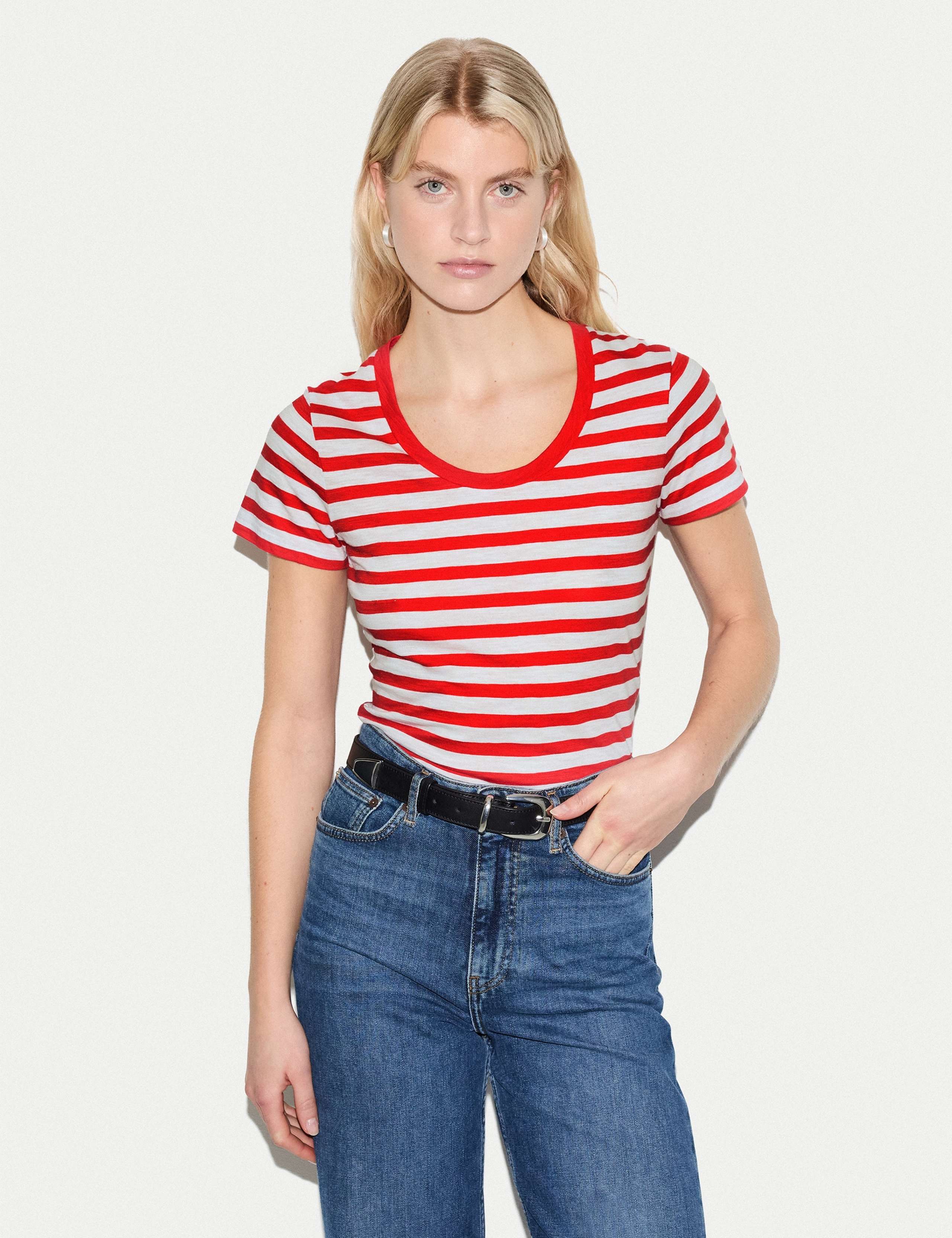 Pure Cotton Striped T-Shirt