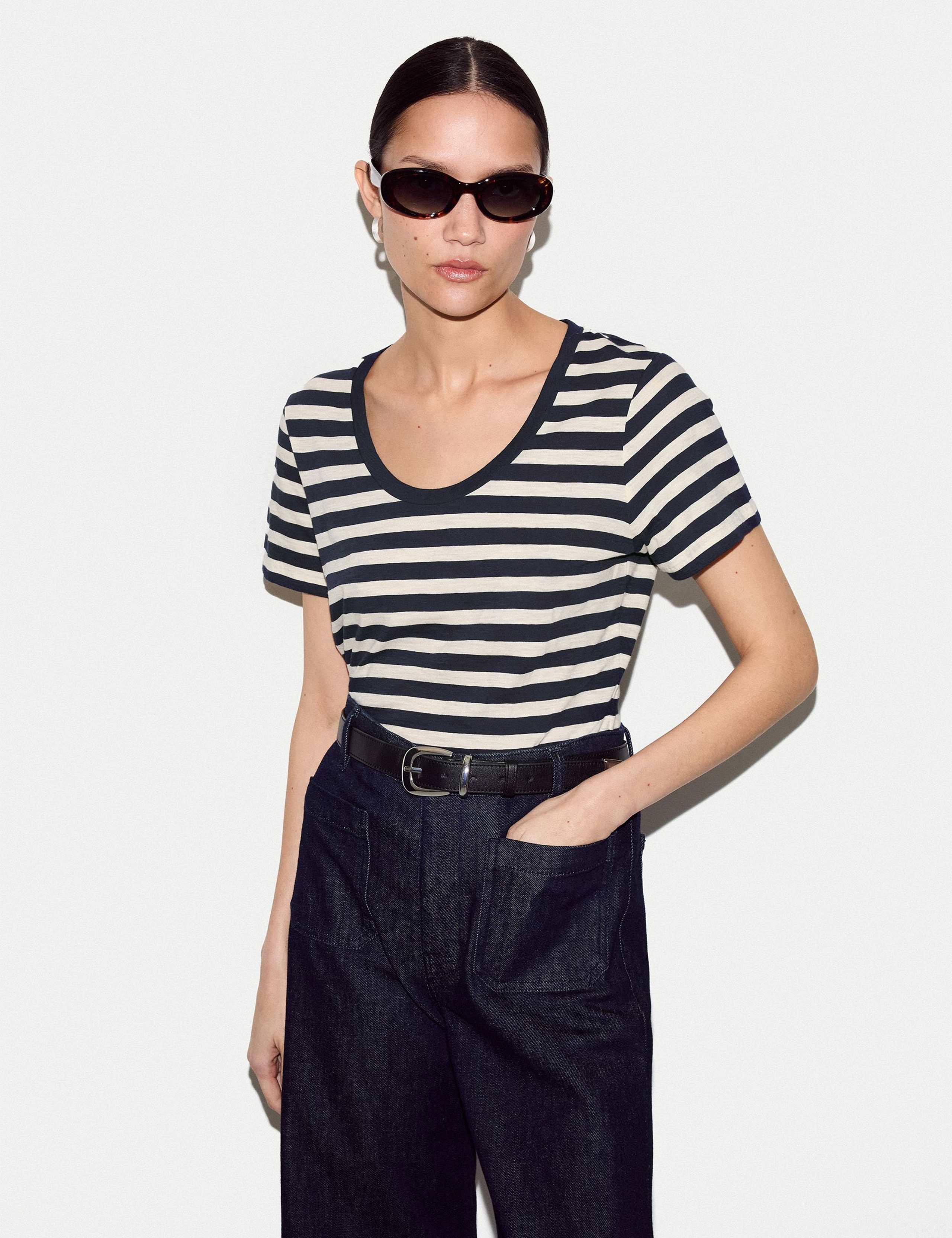 Pure Cotton Striped T-Shirt