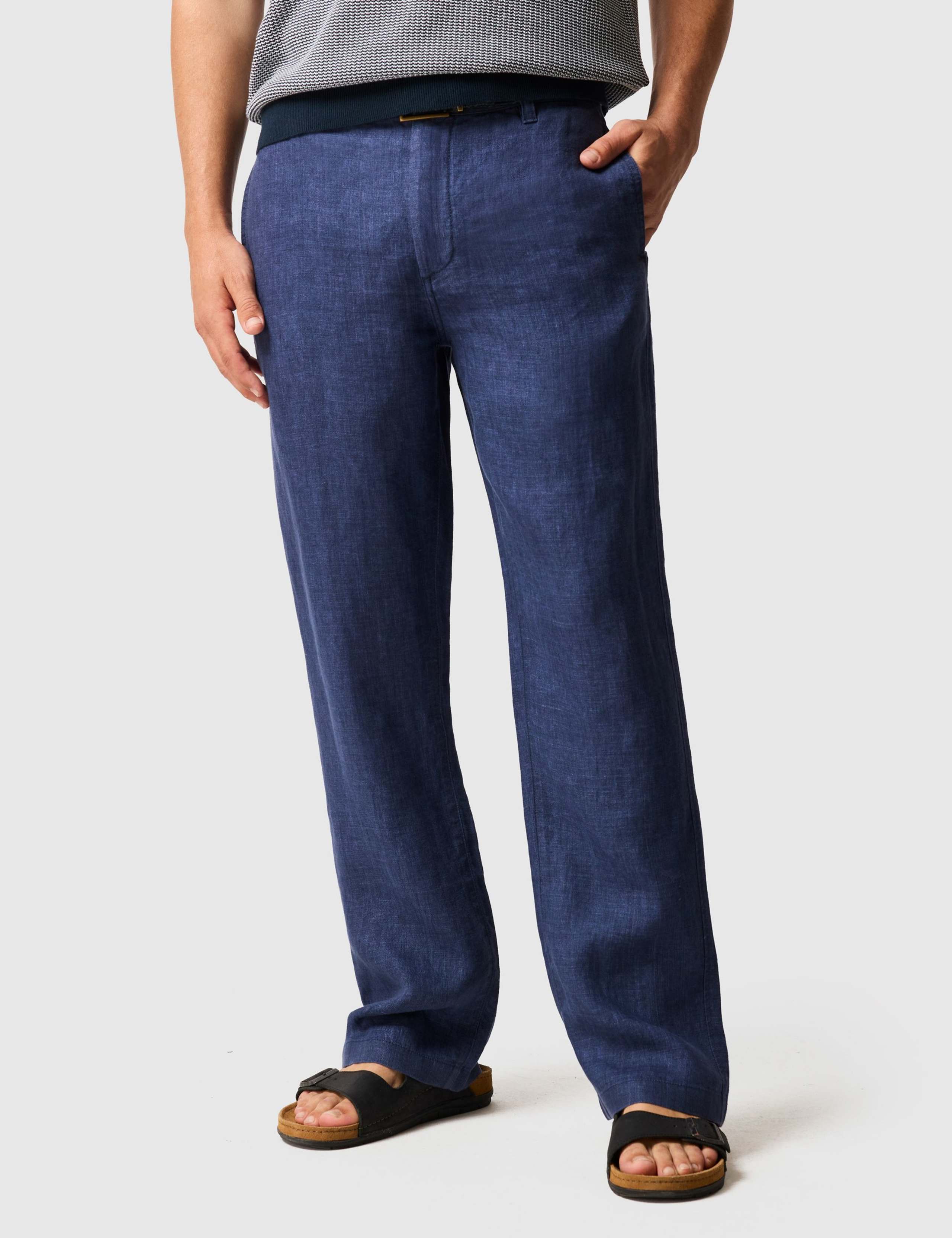 Spencer Bay Regular Fit Pure Linen Trousers