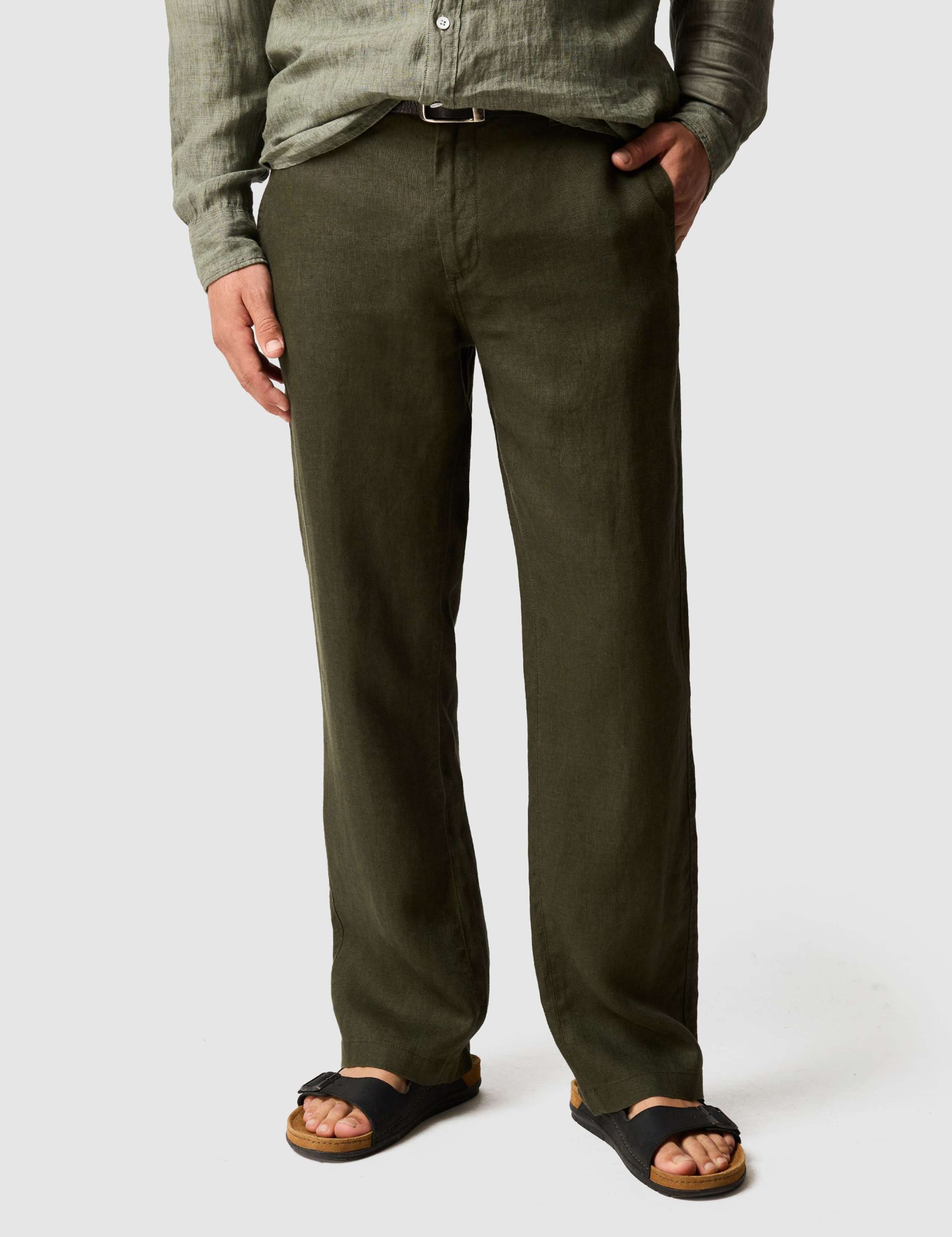 Spencer Bay Regular Fit Pure Linen Trousers