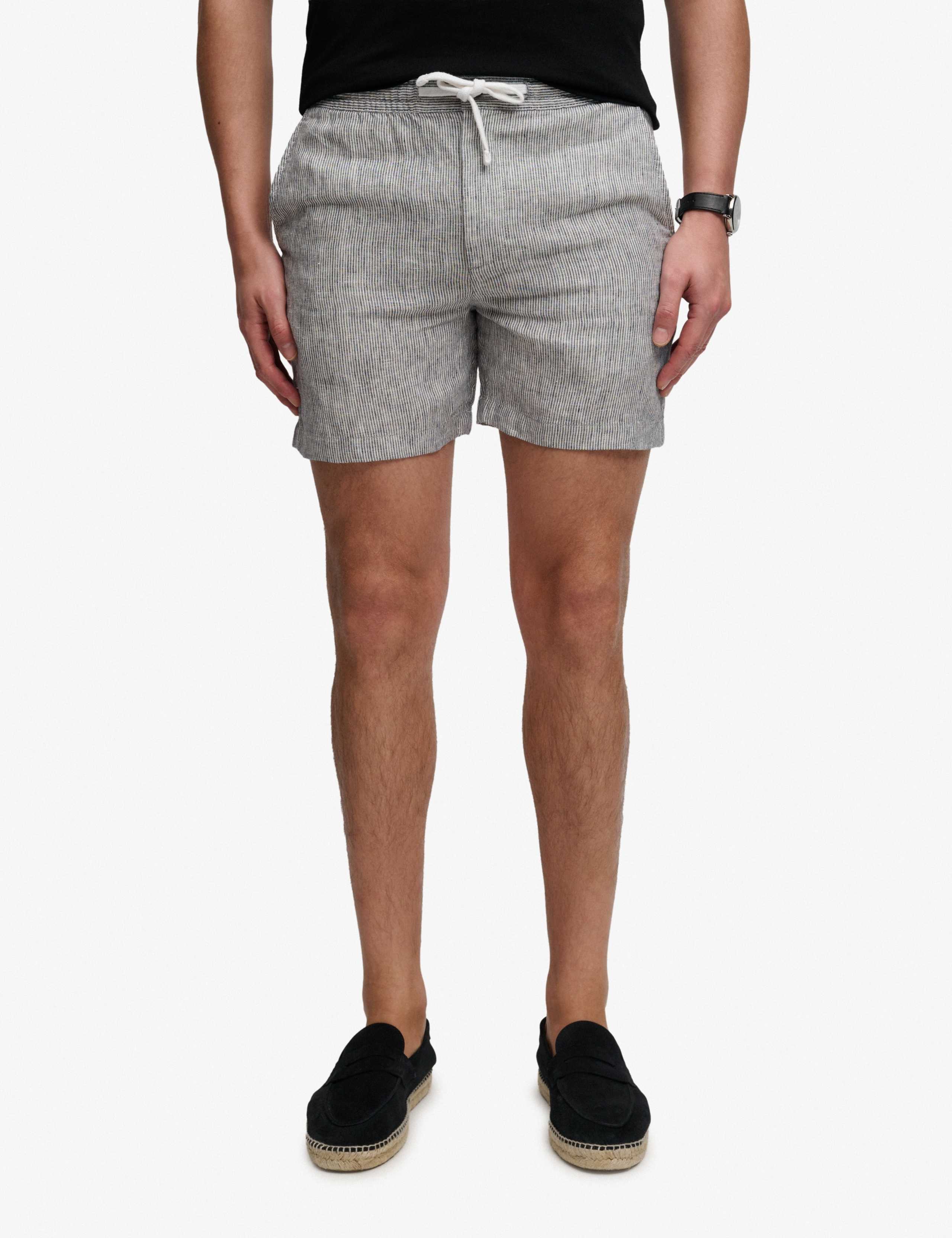 Pure Linen Striped Lightweight Shorts