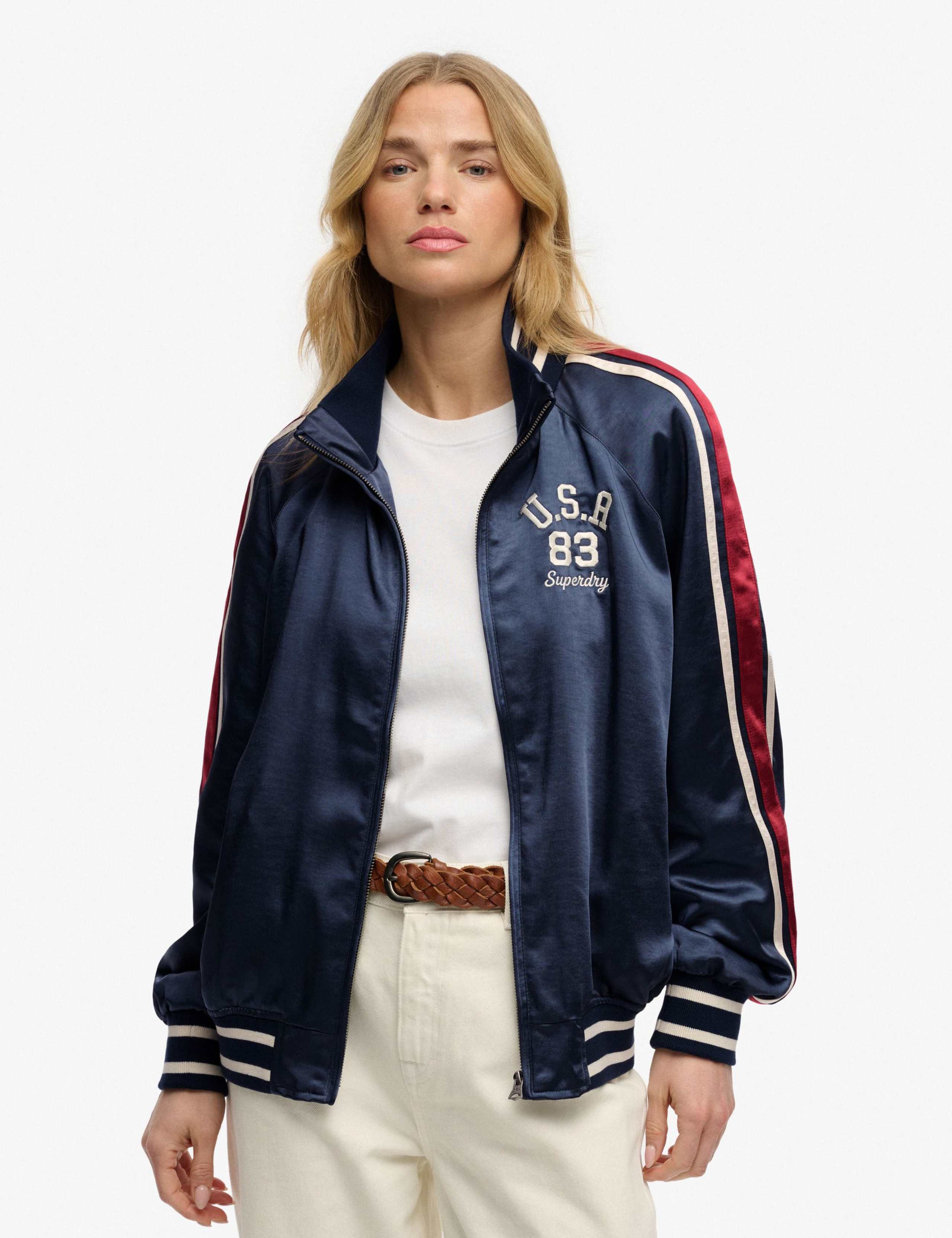 Striped Relaxed Track Jacket