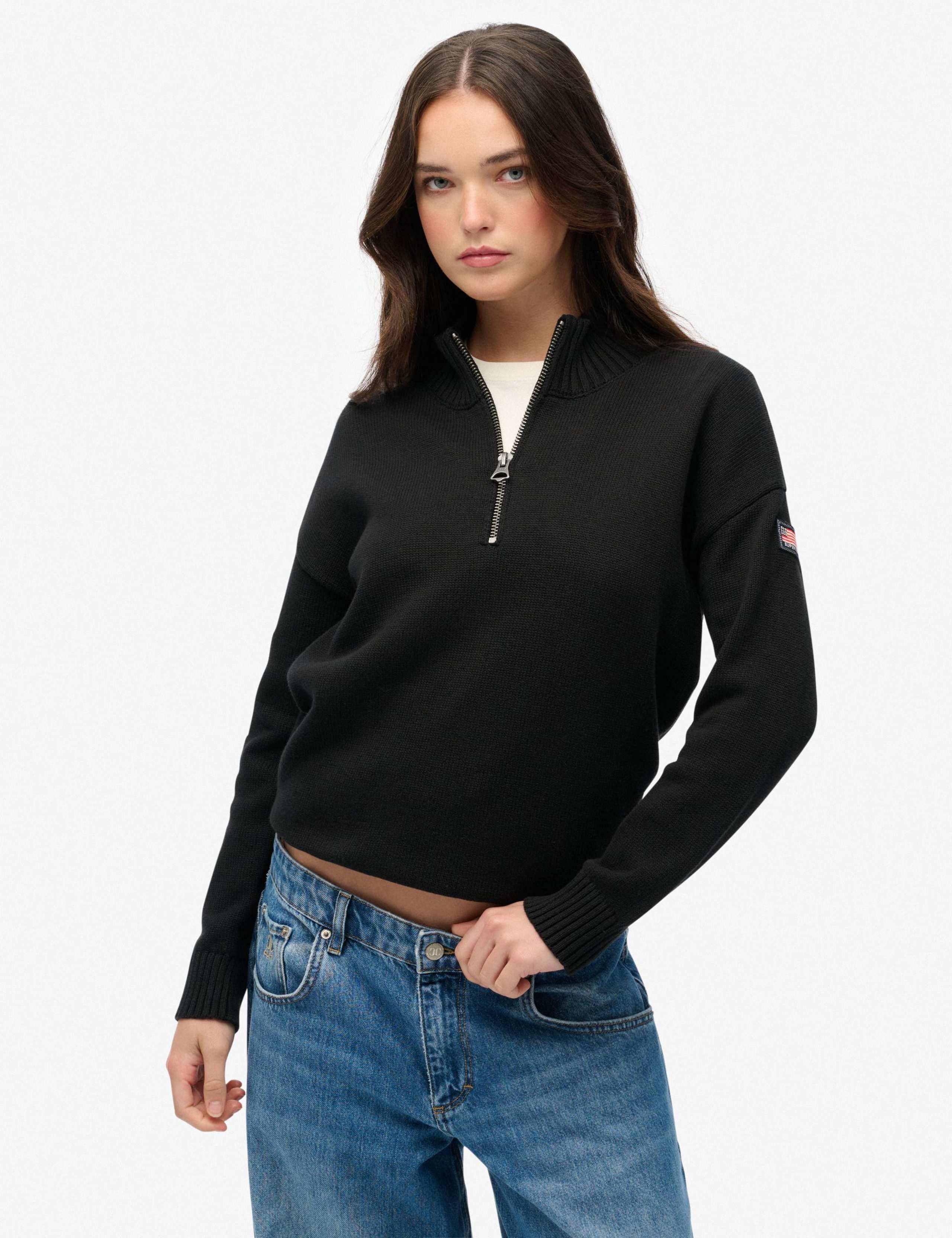 Pure Cotton Half Zip Sweatshirt