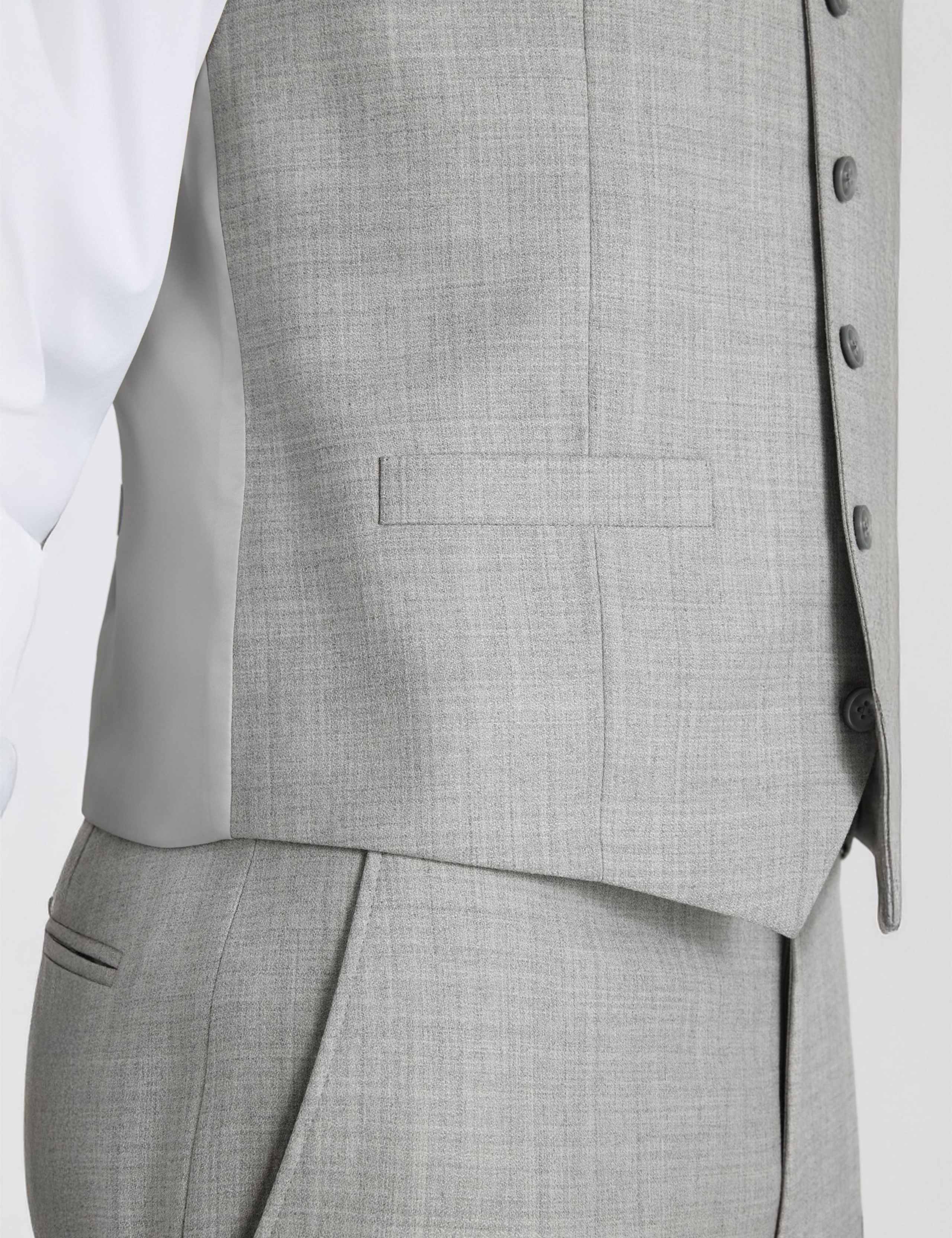 3 Piece Slim Fit Wool Blend Marl Suit 6 of 7
