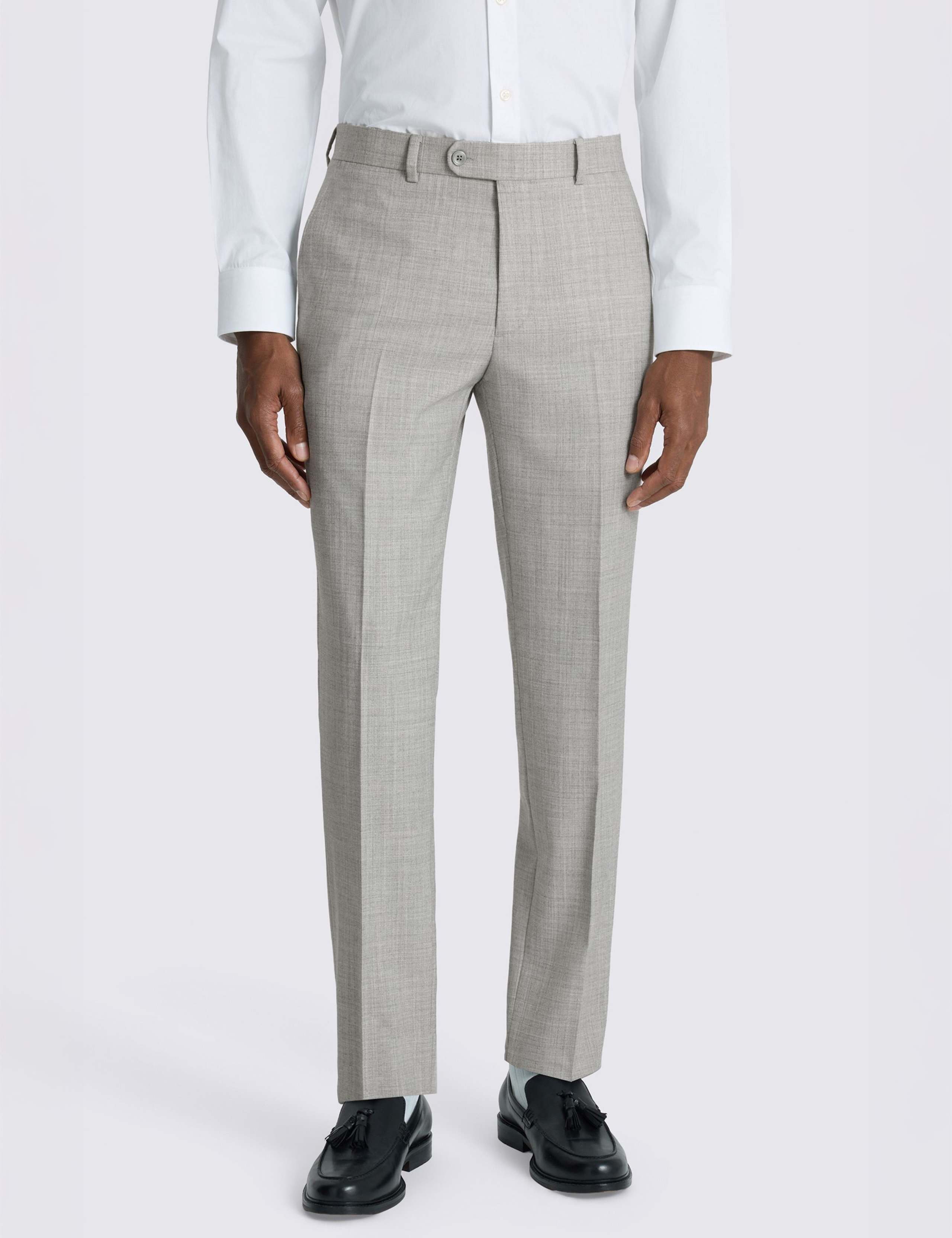 Slim Fit Wool Blend Marl Suit Trousers