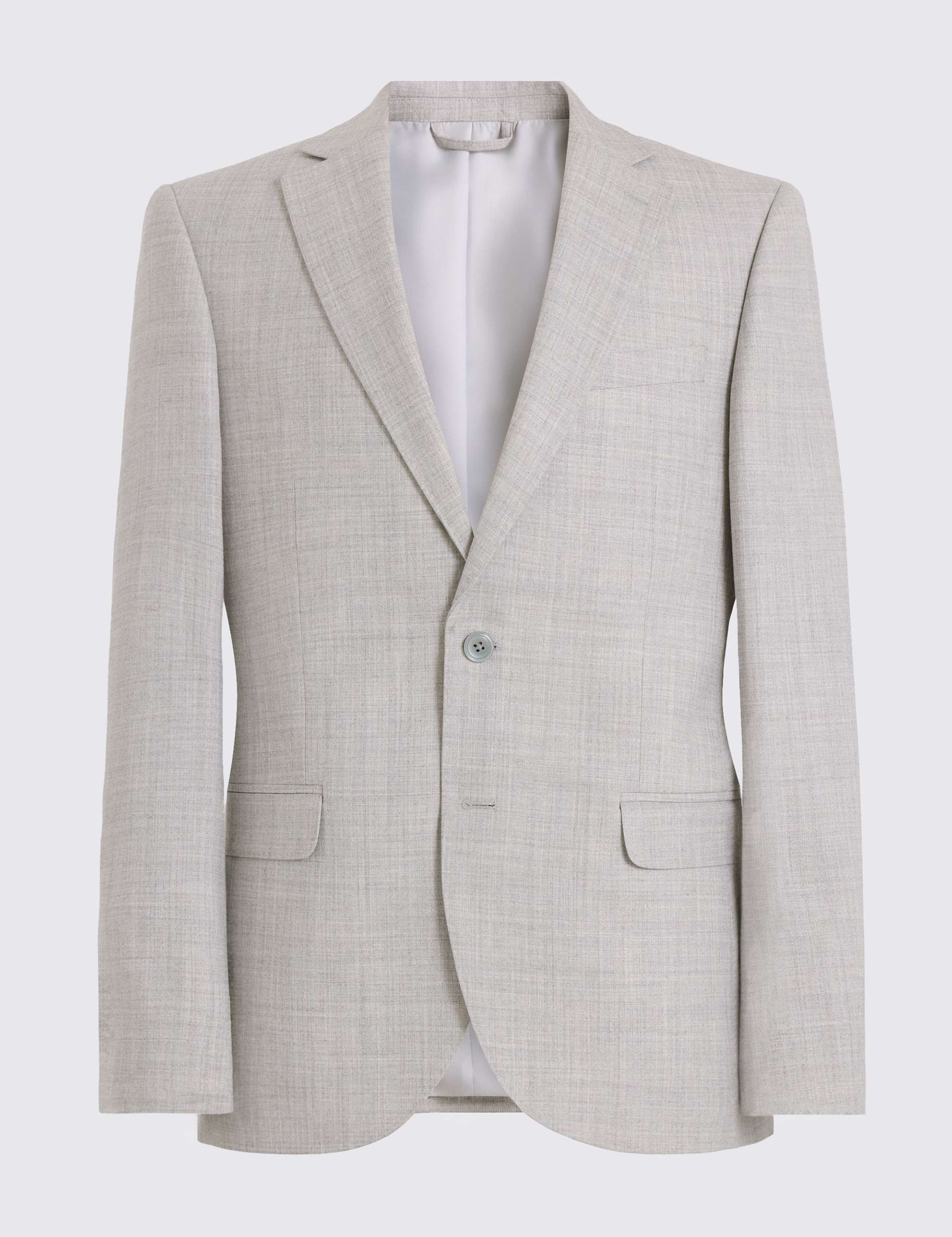 3 Piece Slim Fit Wool Blend Marl Suit 1 of 7