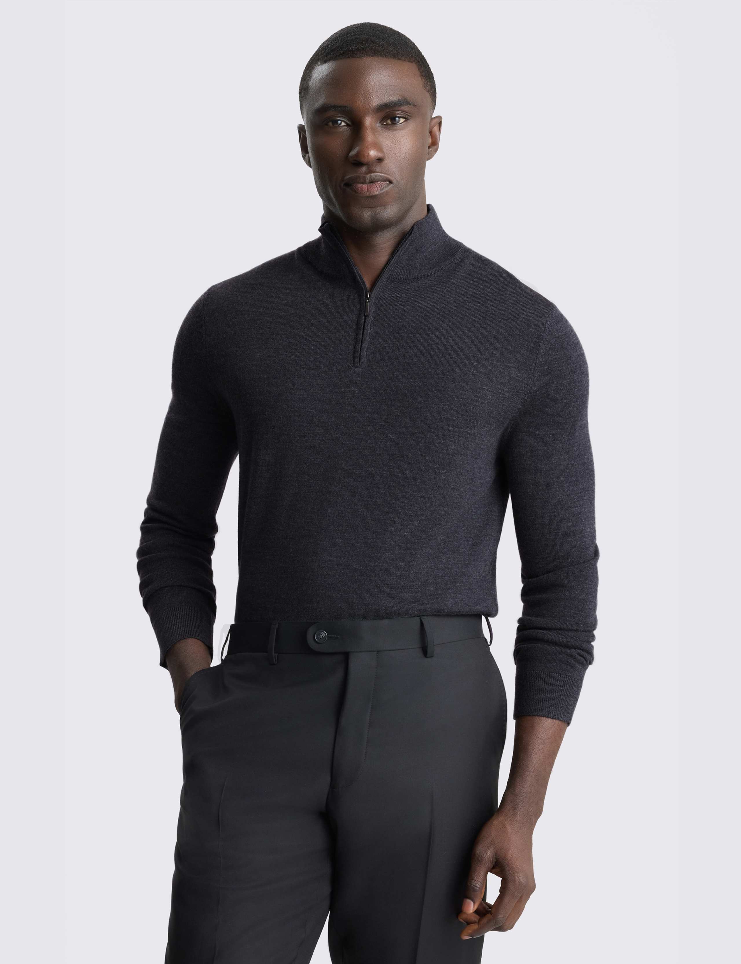 Merino Wool Rich Half Zip Jumper