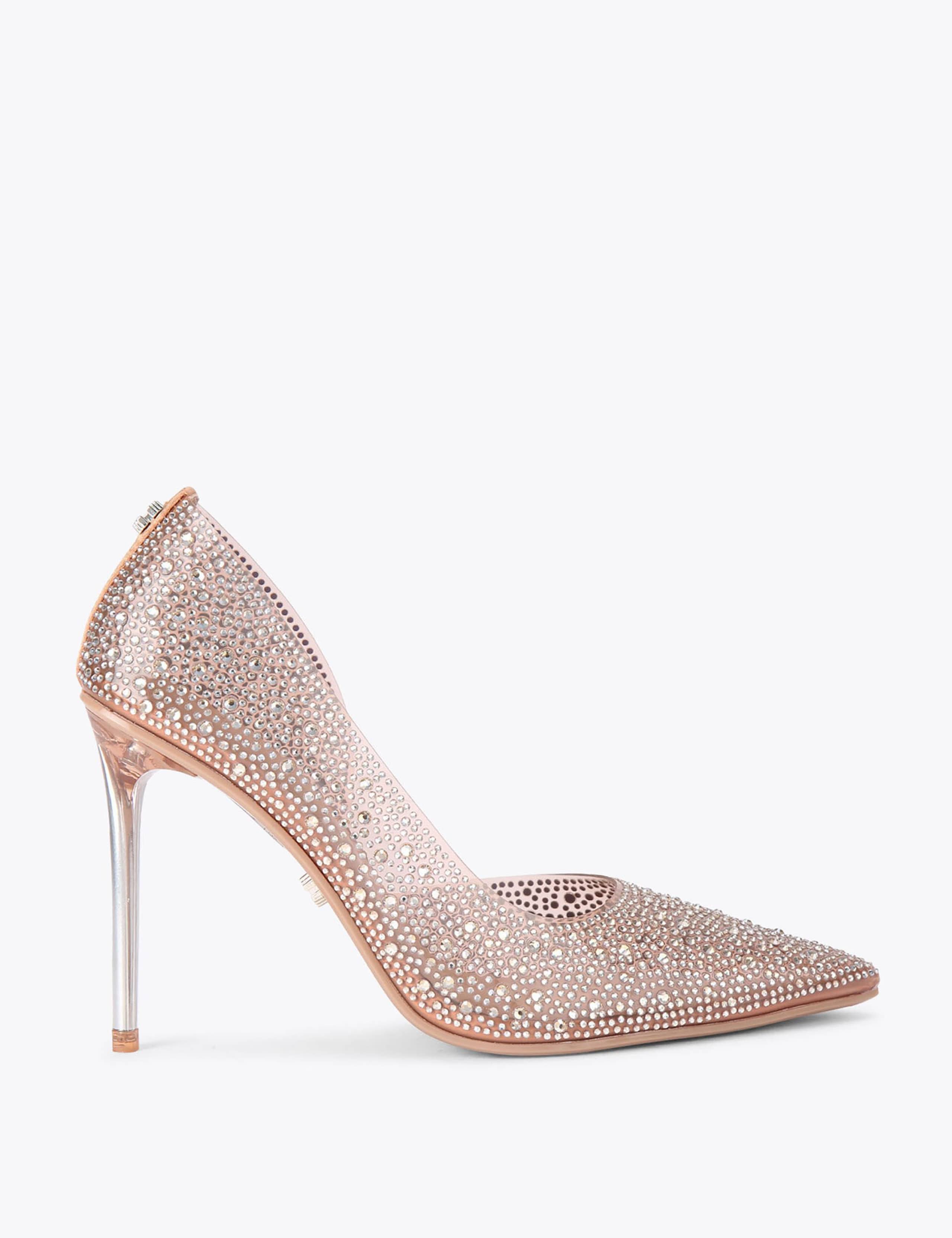 Crystal Embellished Stiletto Heel Court Shoes