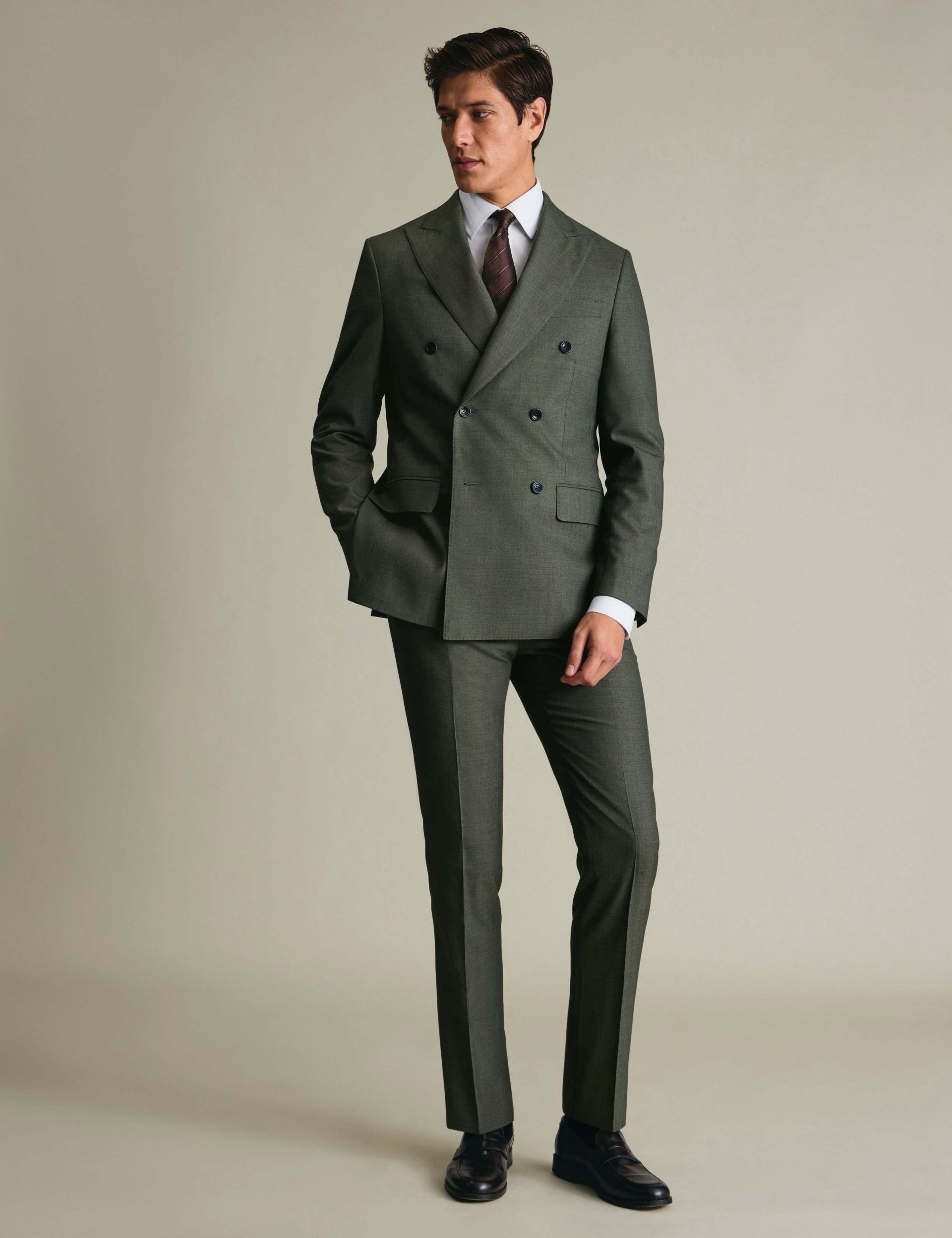 Slim Fit Pure Wool Double Breasted Suit 3 of 4