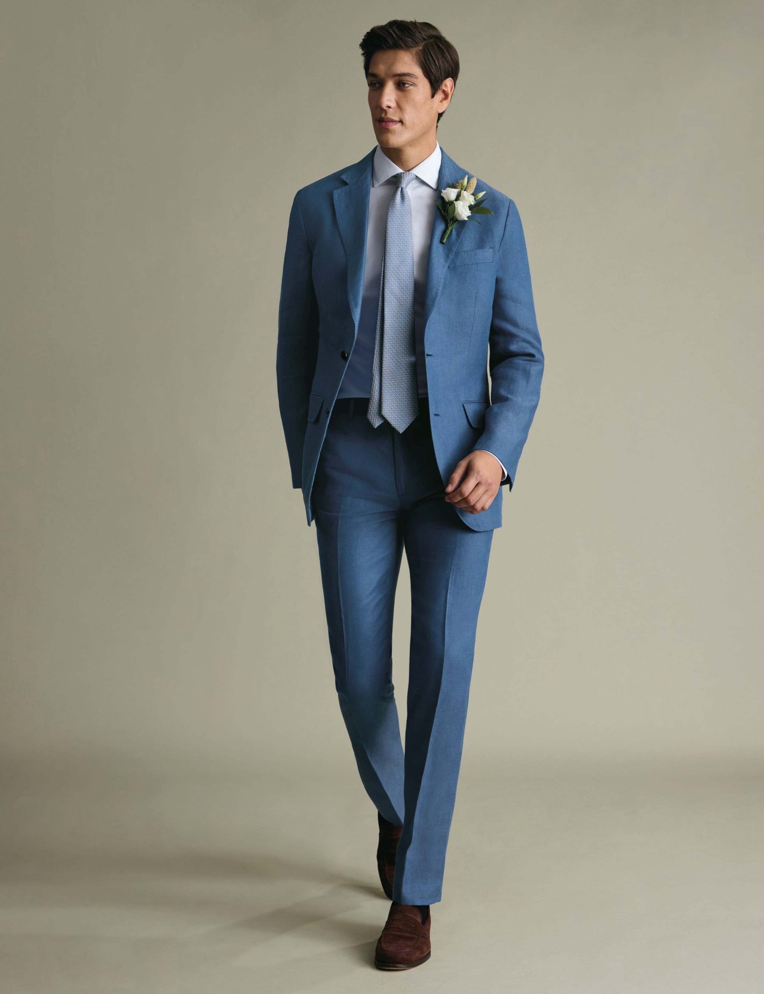 Slim Fit Pure Linen Twill Suits 2 of 4