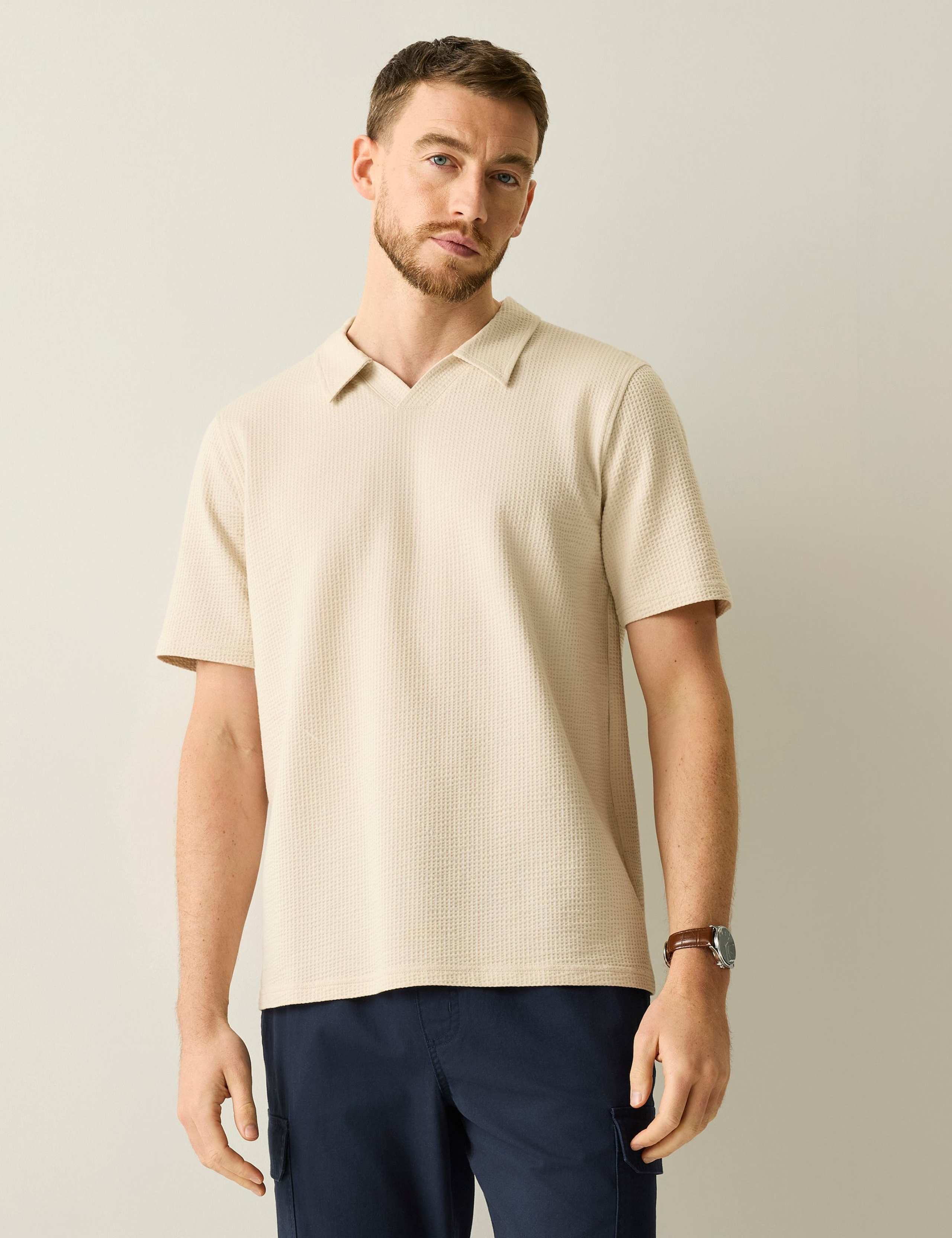 Delray Cotton Rich Waffle Polo Shirt