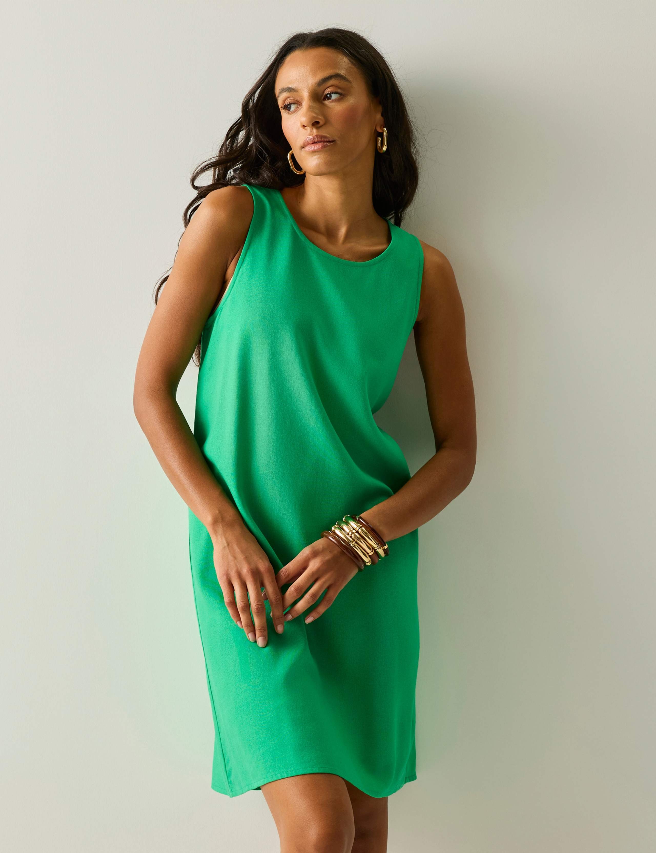 Kailua Mini Shift Dress with Linen