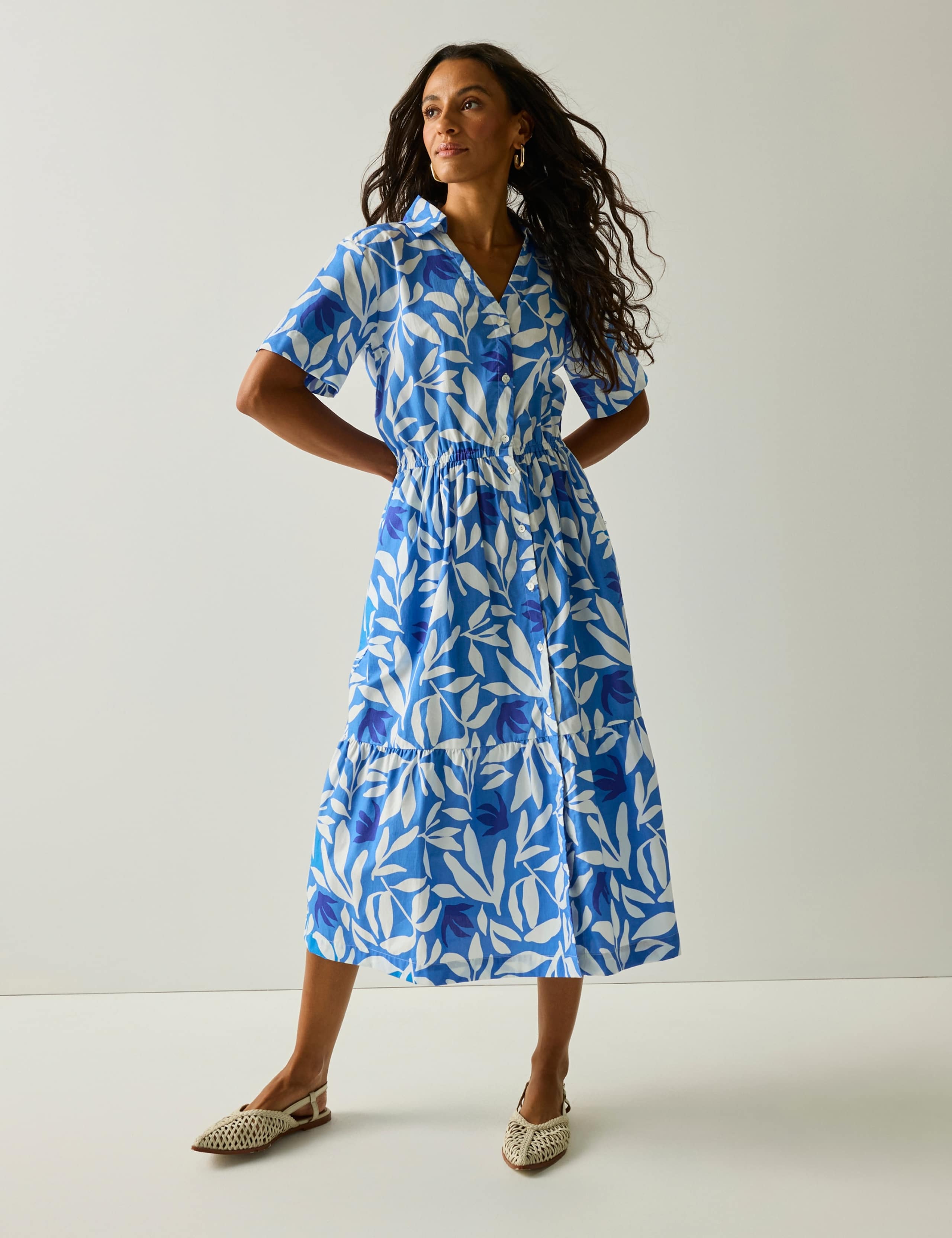 Navagio Pure Cotton Midi Shirt Dress