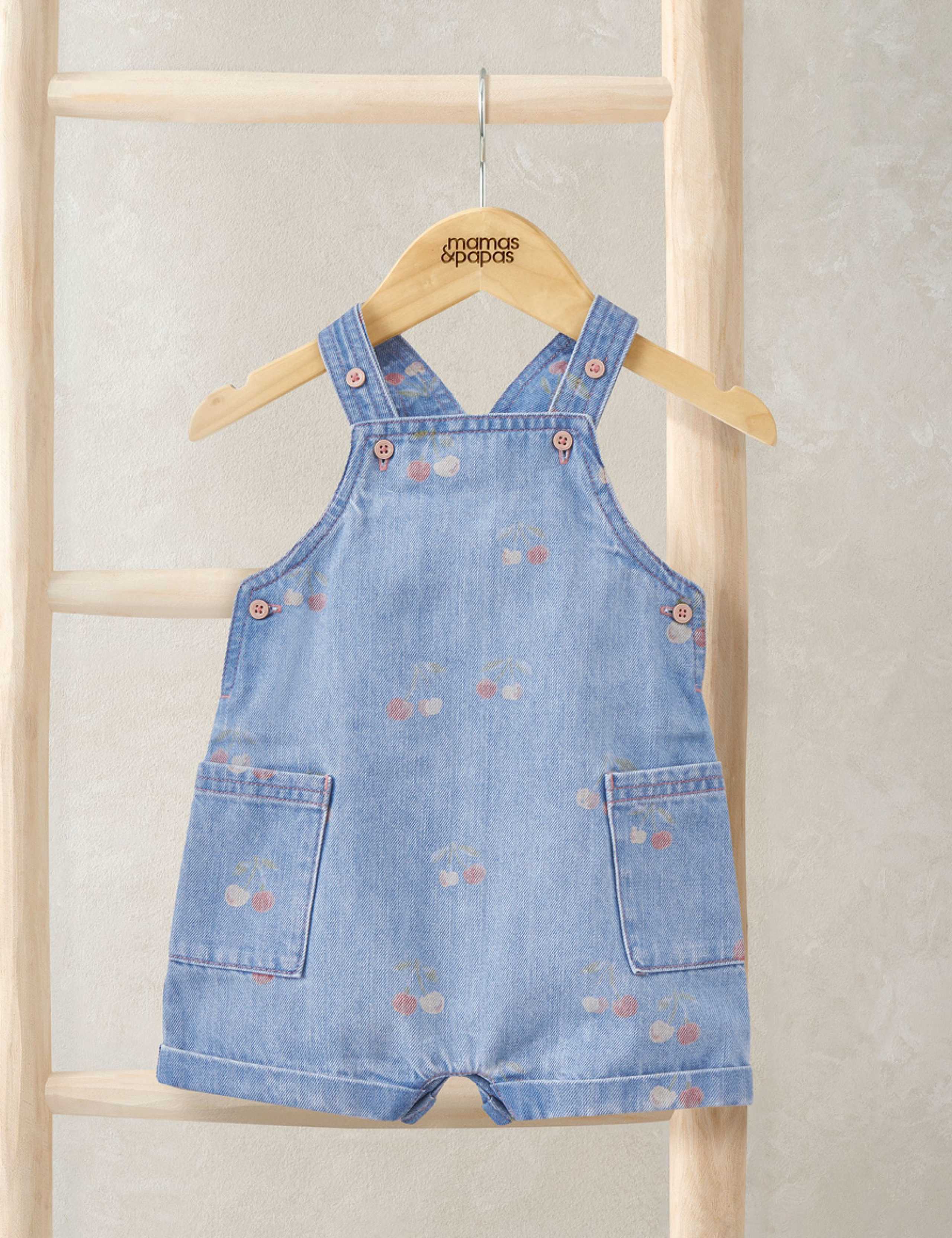 Pure Cotton Patterned Dungarees (0-3 Years)
