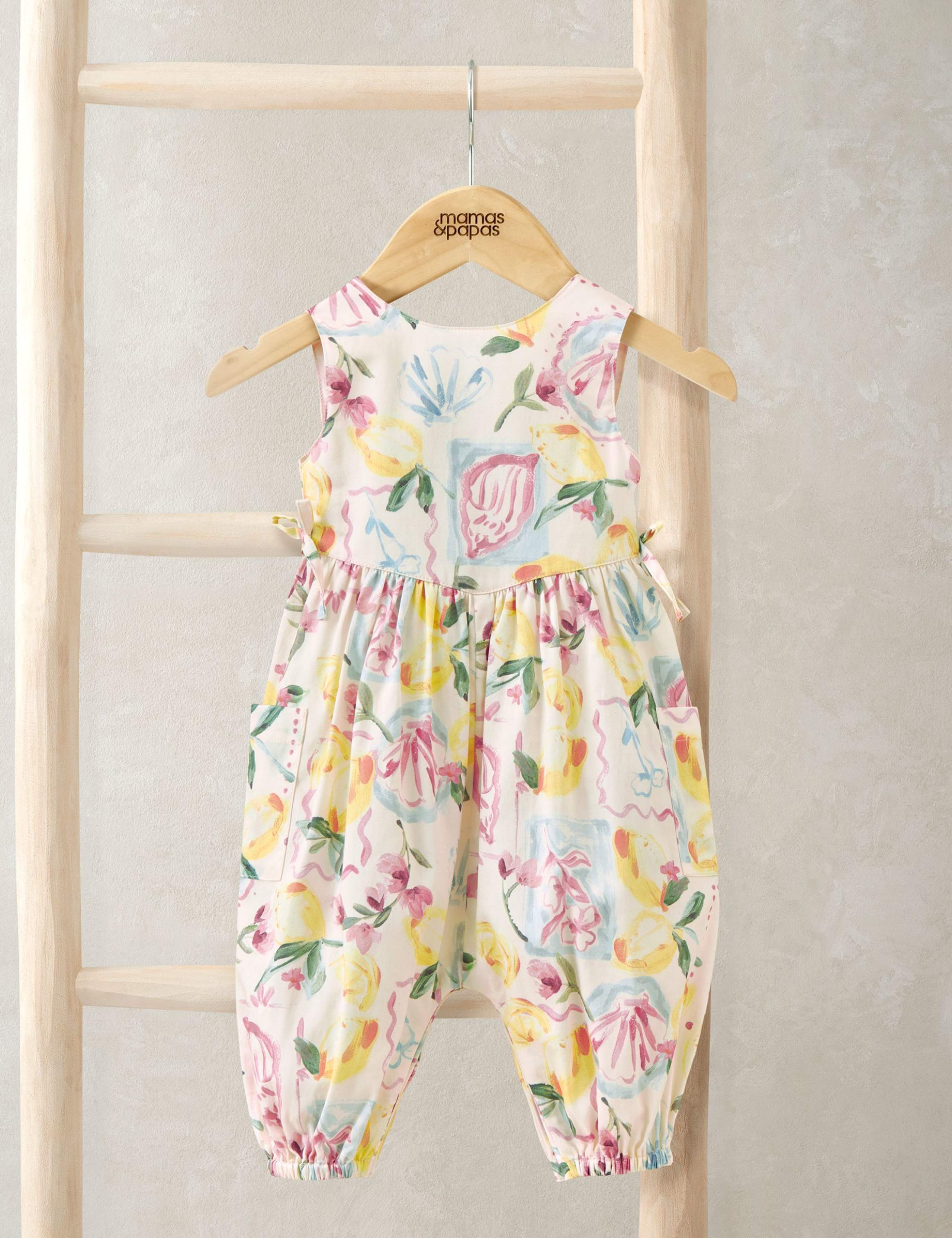 Pure Cotton Floral Lemon Print Romper (0-3 Years)