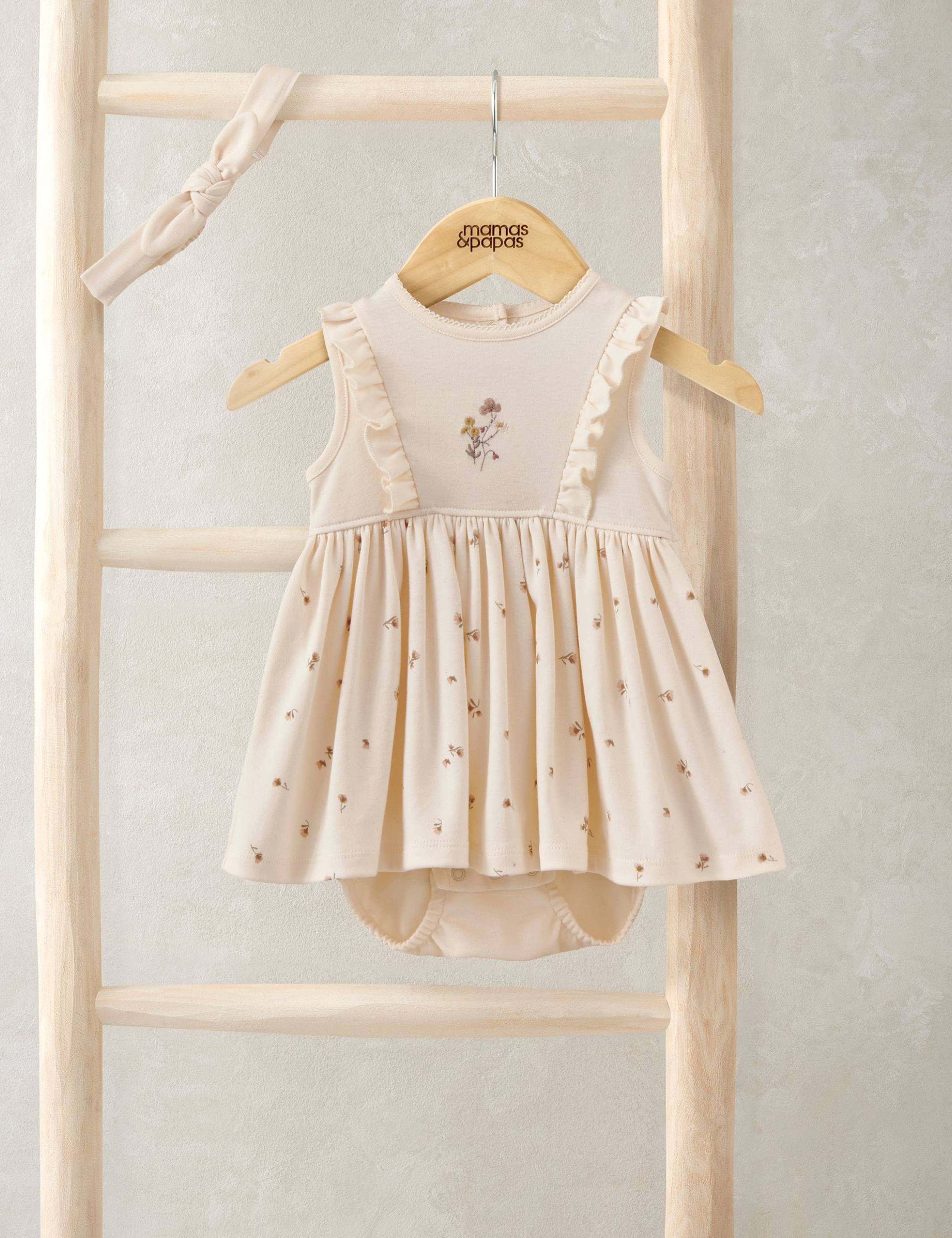 2 Piece Pure Cotton Romper & Headband Set (0-12 Mths)