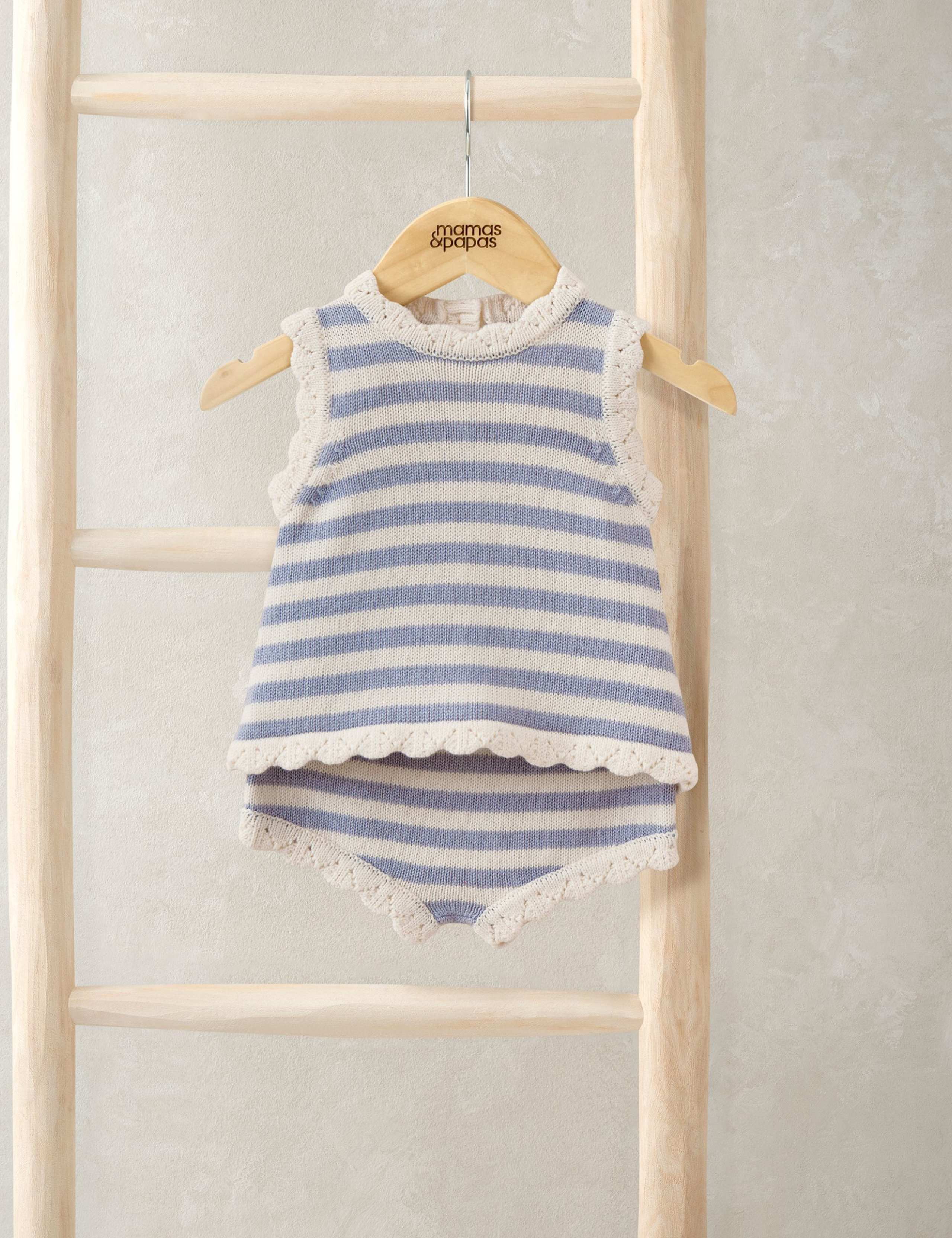 2 Piece Pure Cotton Striped Top & Shorts Set (0-3 Yrs)