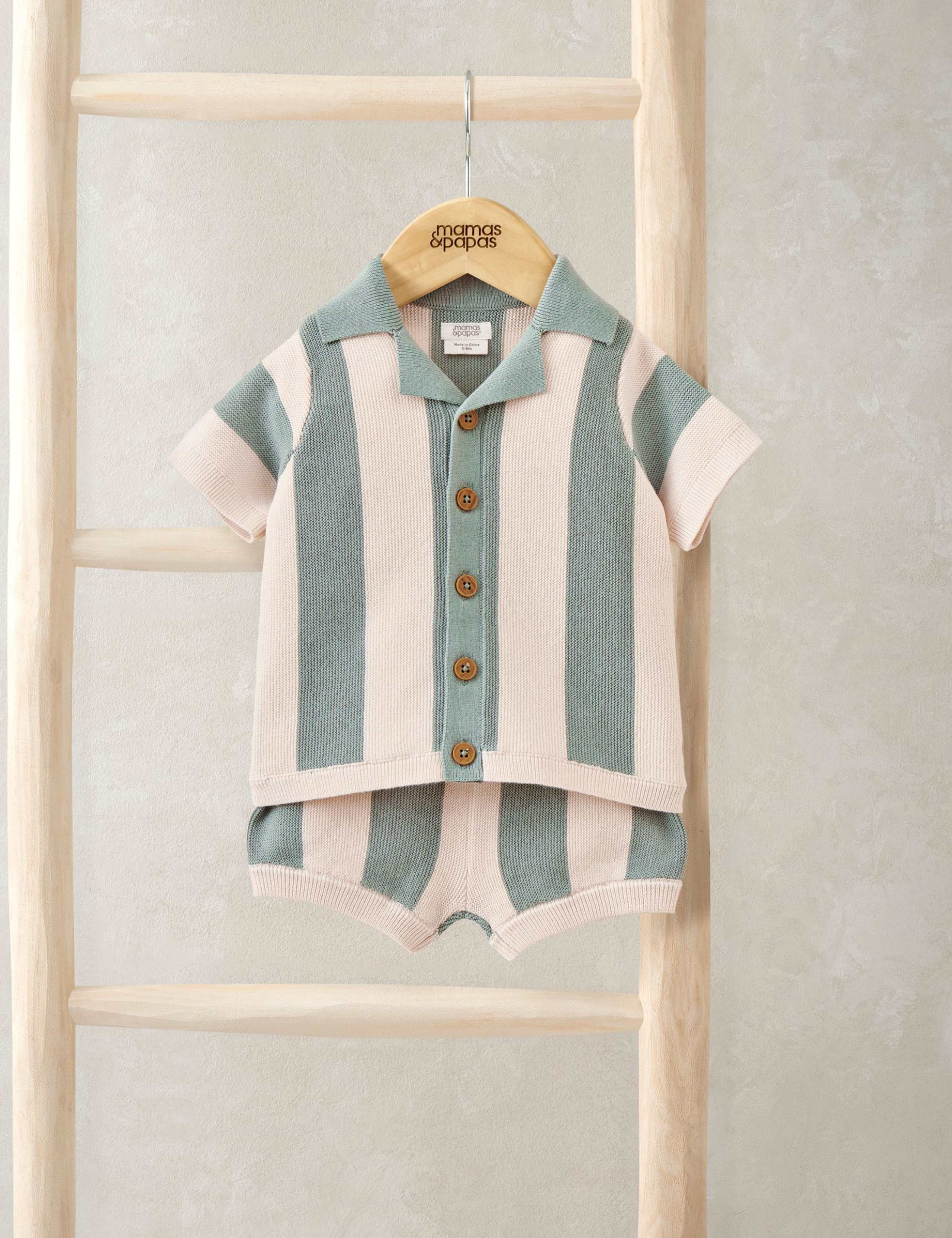 2 Piece Pure Cotton Knitted Top & Bottom Set (0-3 Years)