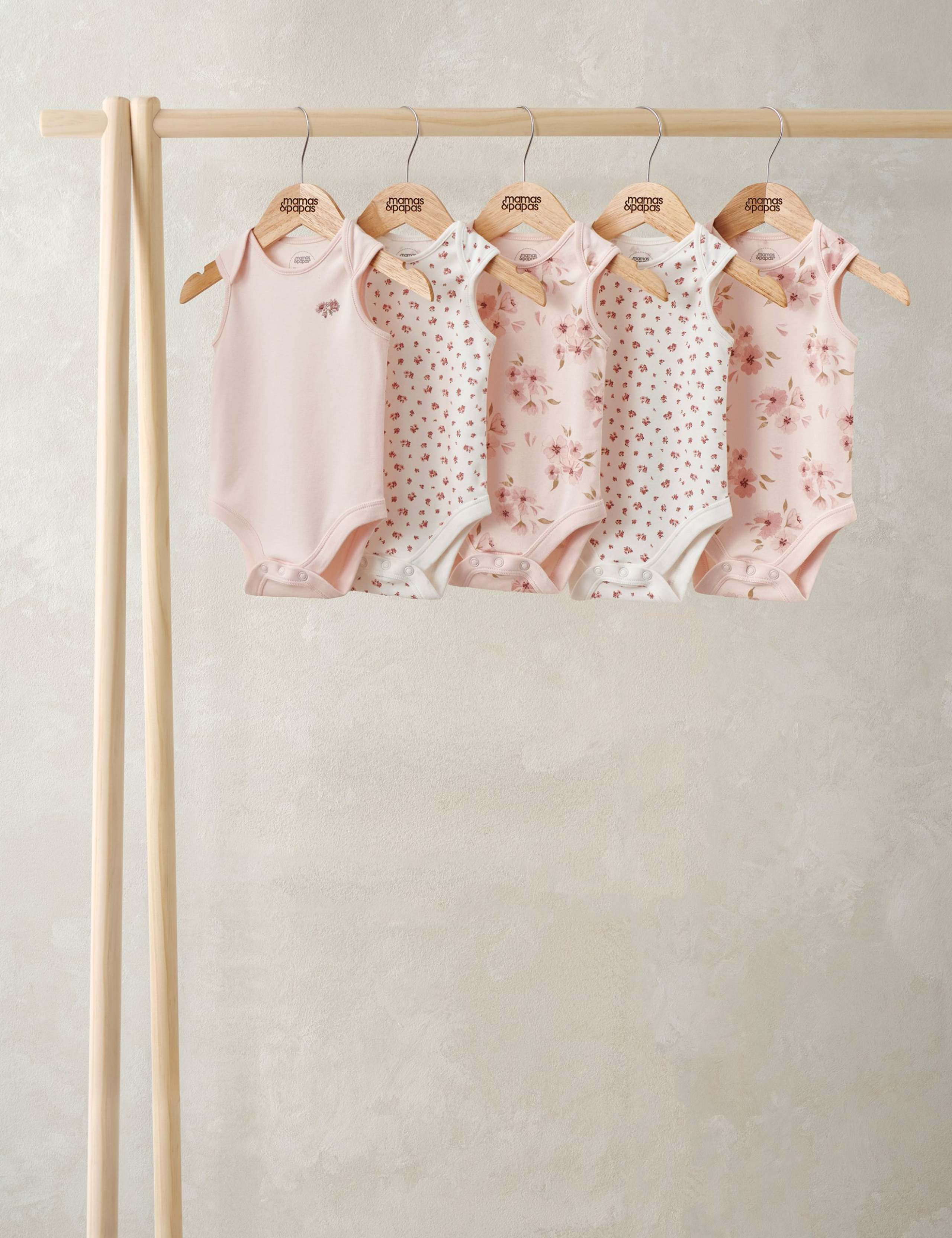 5 Pack Pure Cotton Bodysuits (0-24 Months)