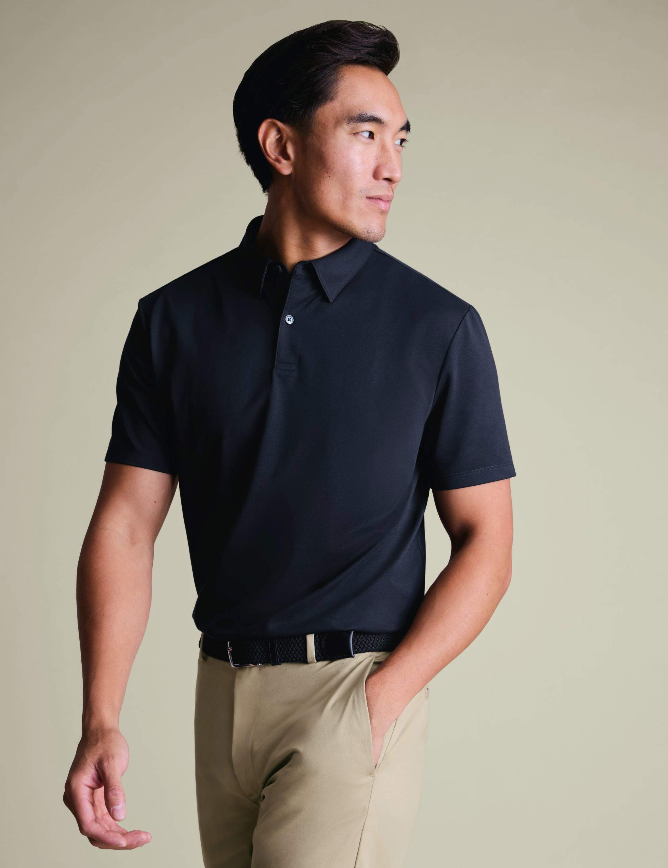 Cotton Blend Jersey Polo Shirt