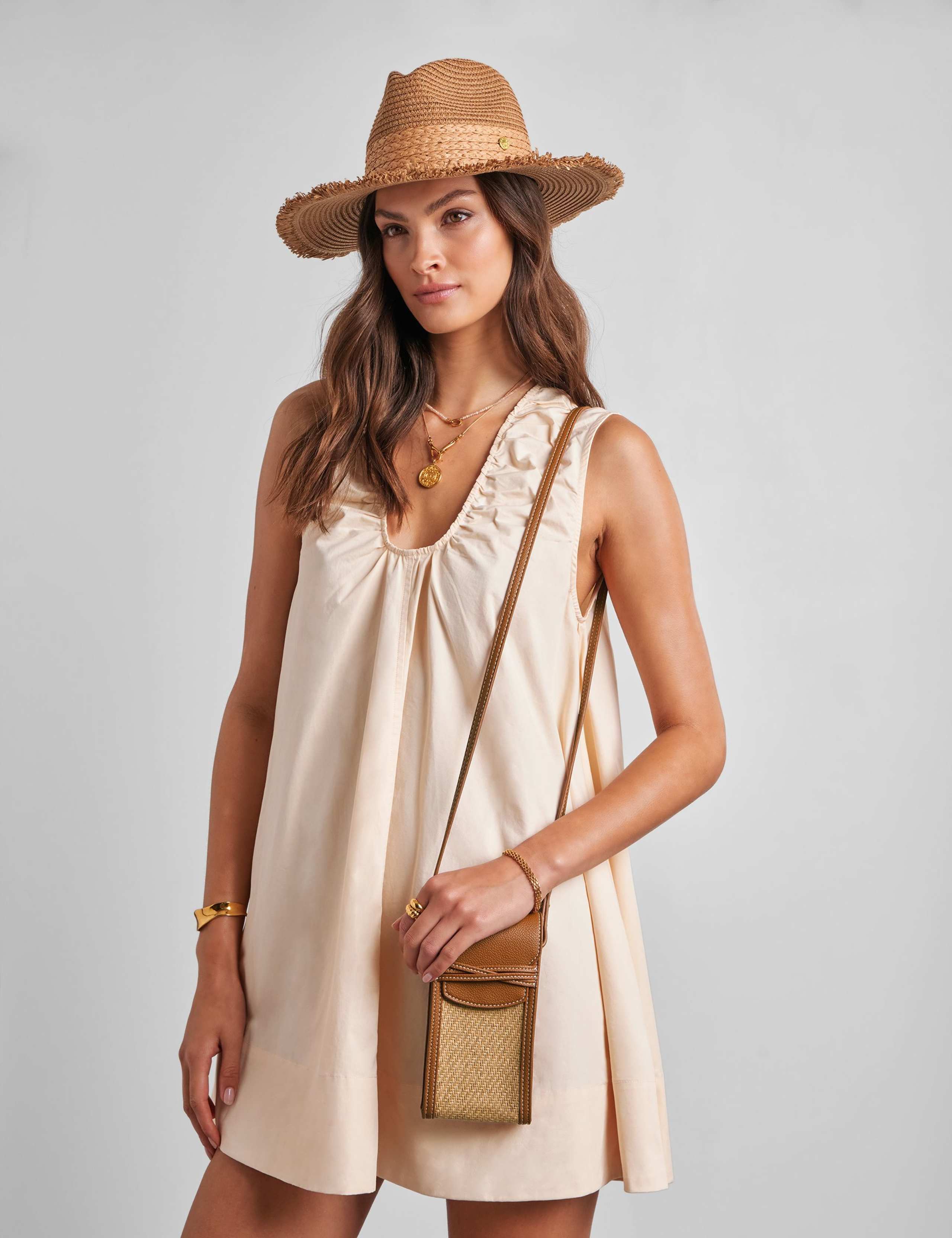 Raffia Cross Body Phone Bag