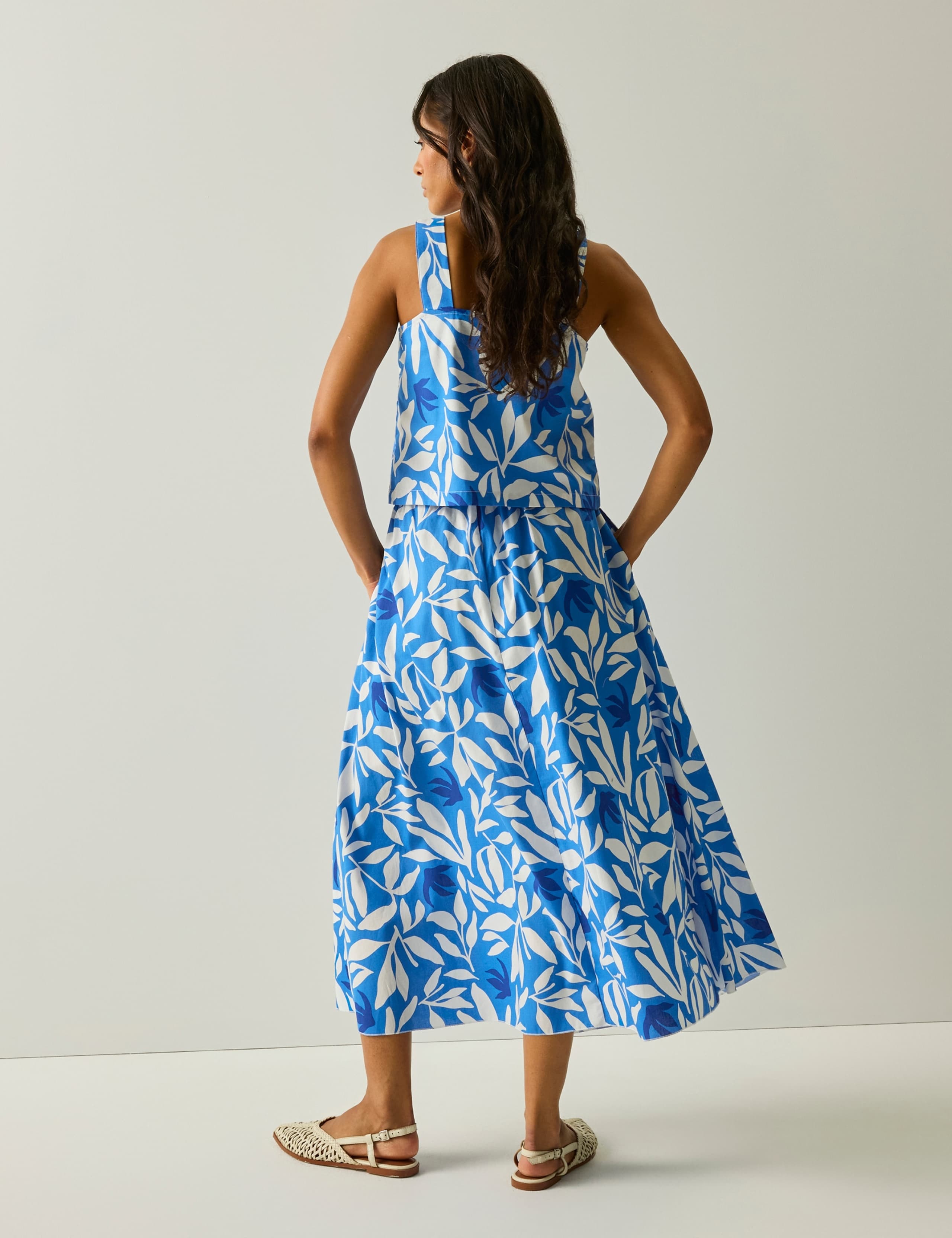 Galdana Pure Cotton Printed Midi Skirt