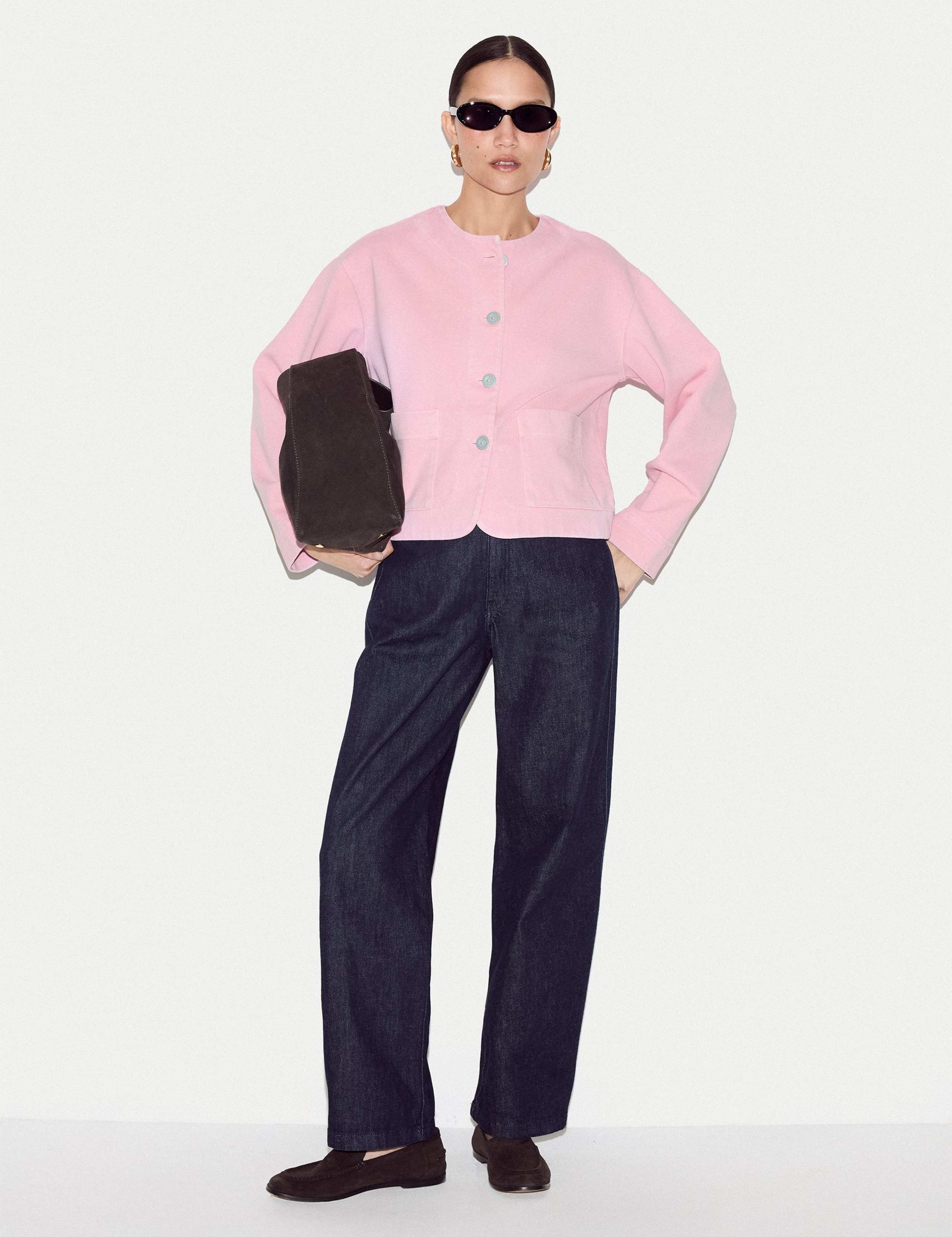 Pure Cotton Washed Jersey Jacket