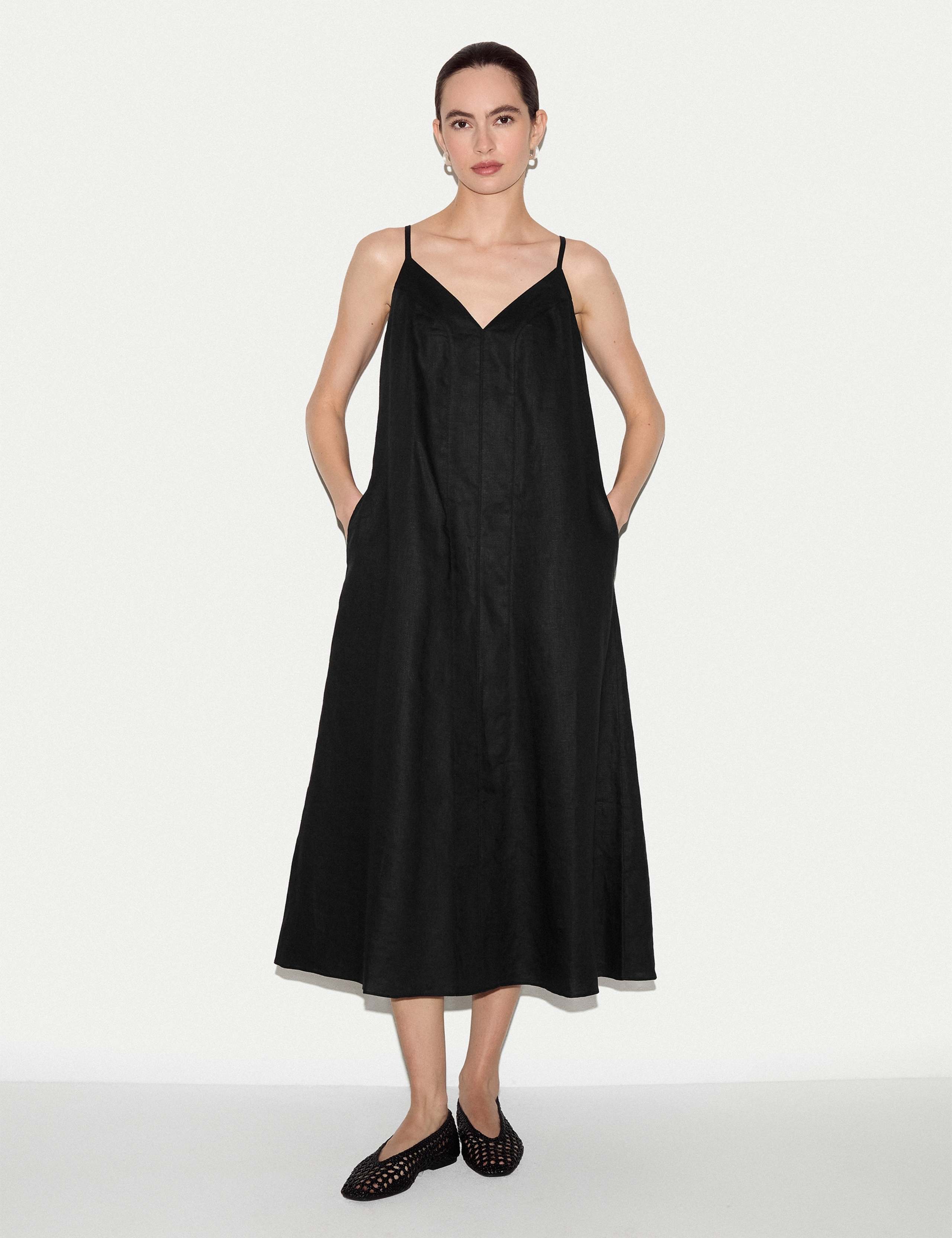 Pure Linen Midaxi Slip Dress