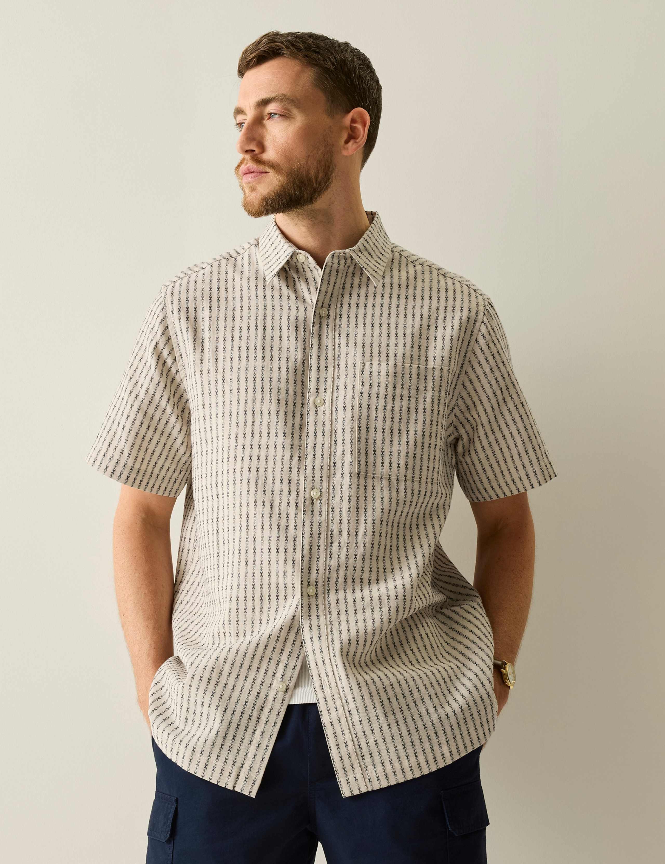 Camilo Relaxed Fit Cotton Rich Printed Shirt