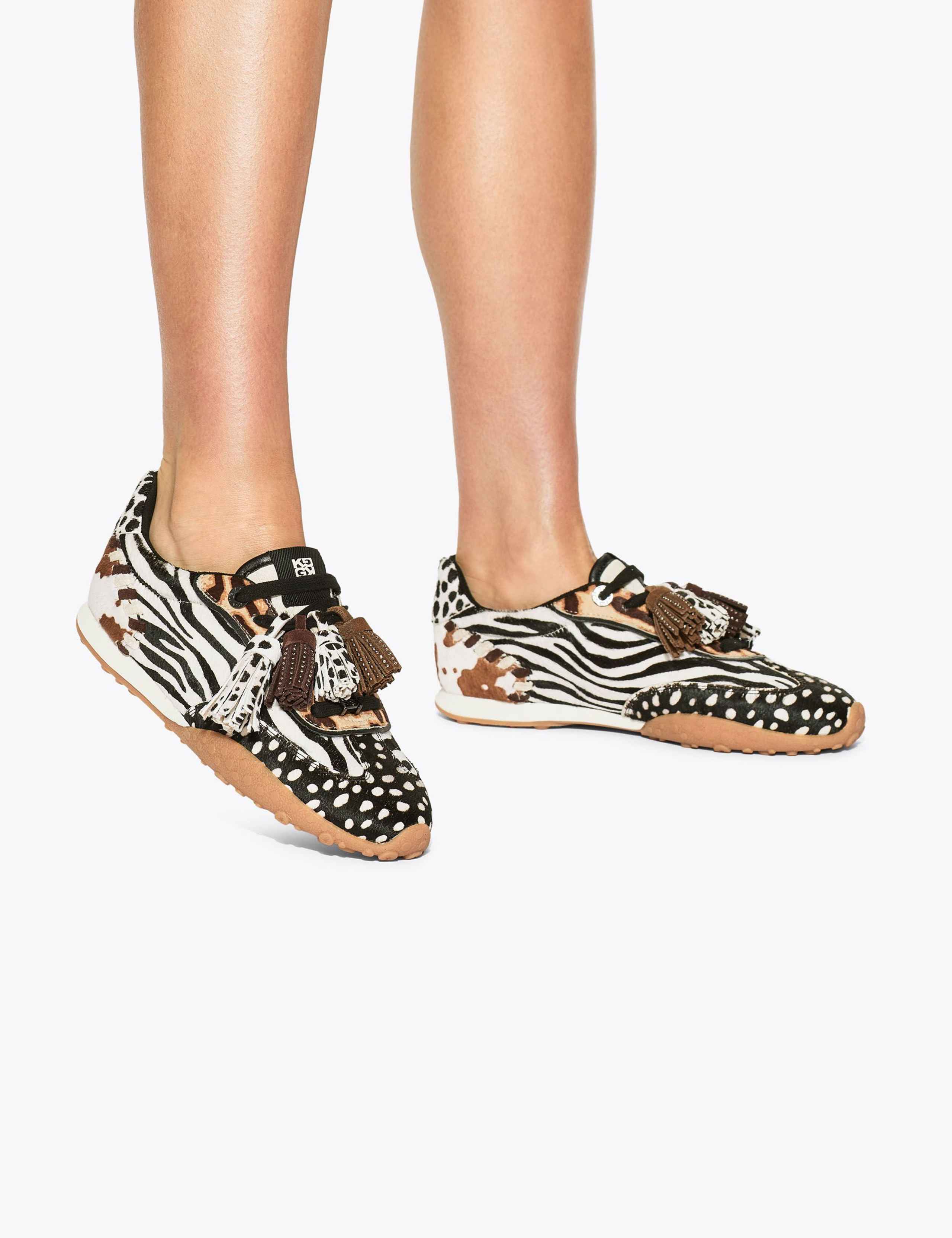 Suede Animal Print Trainers