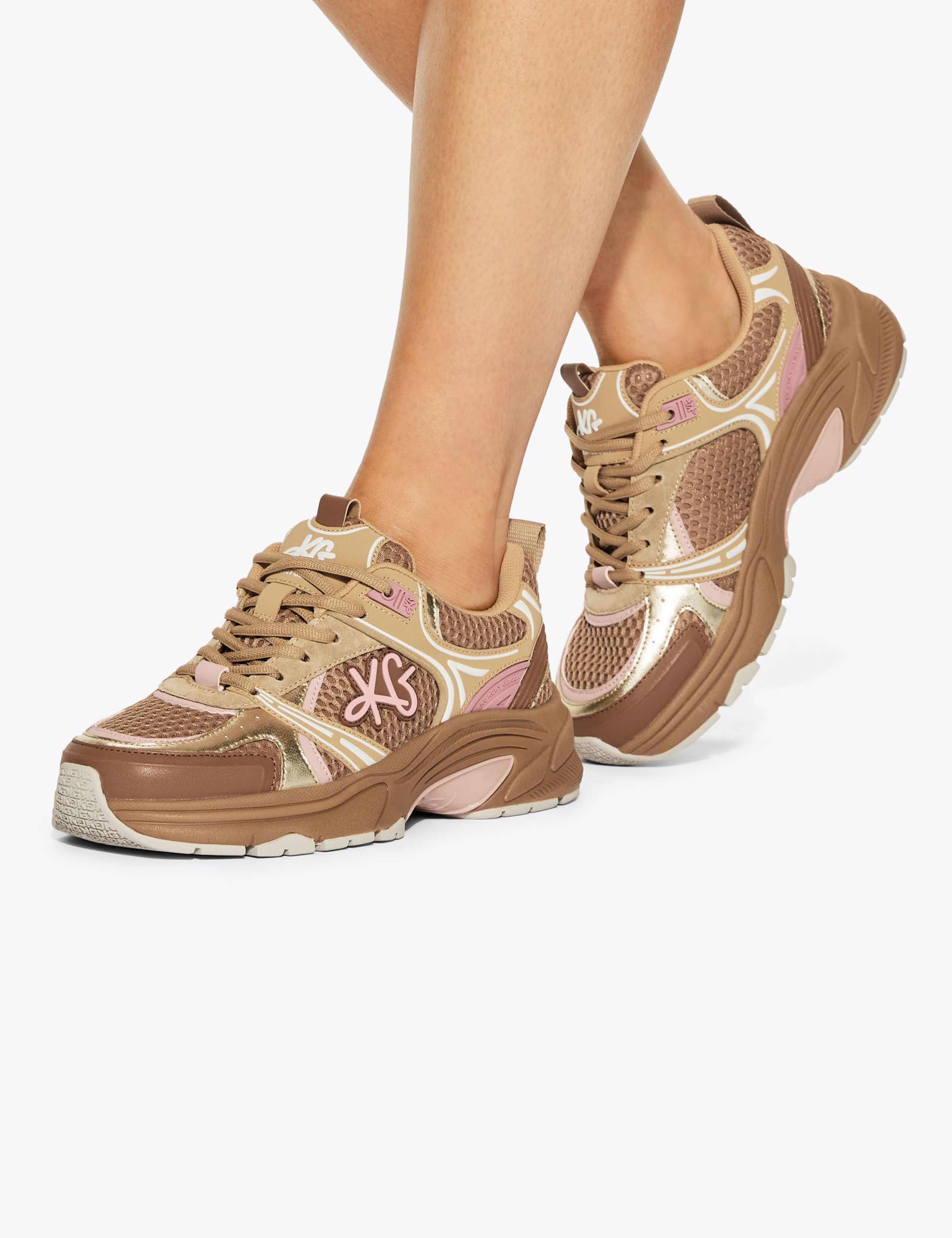 Lace Up Mesh Detail Trainers