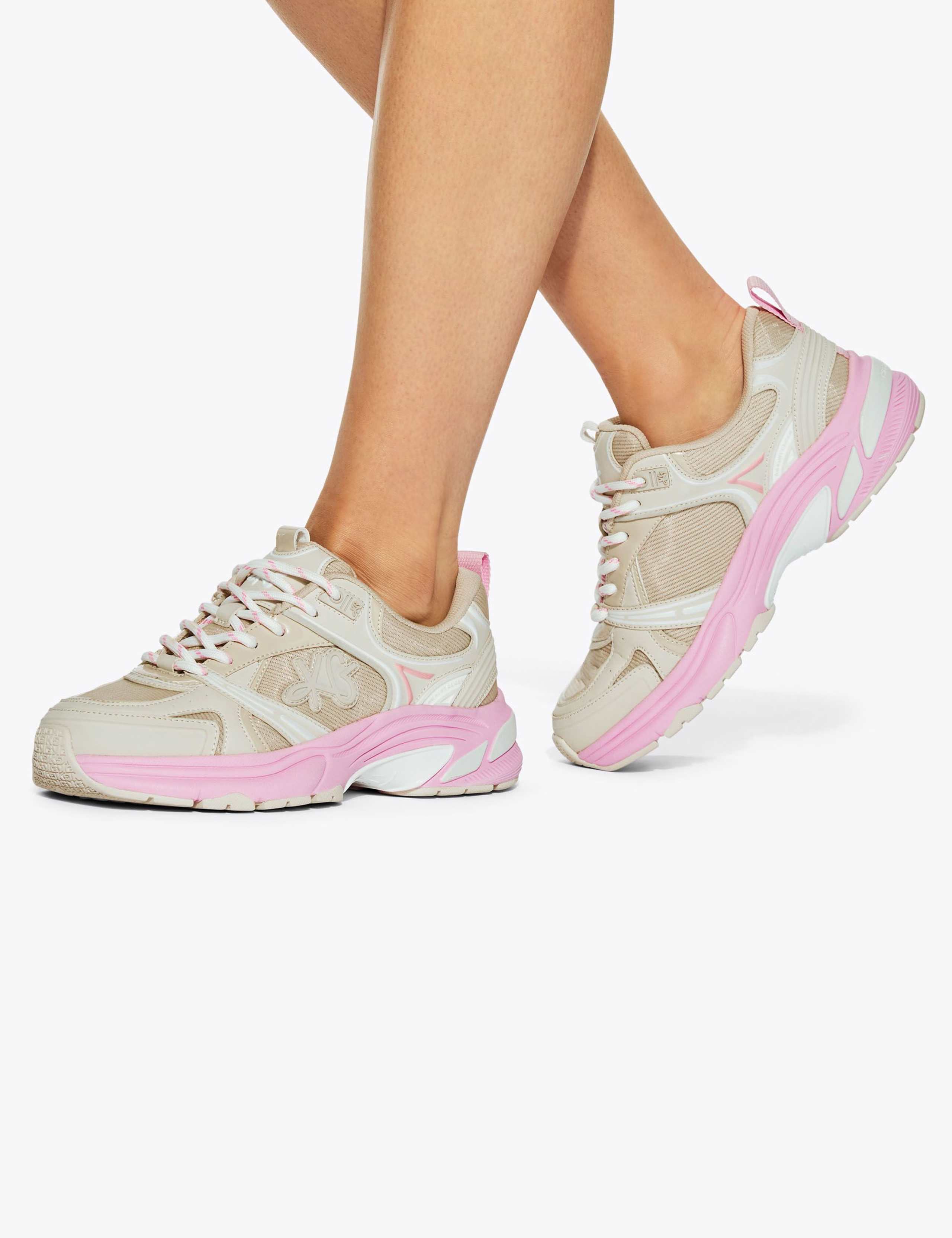 Lace Up Mesh Detail Trainers