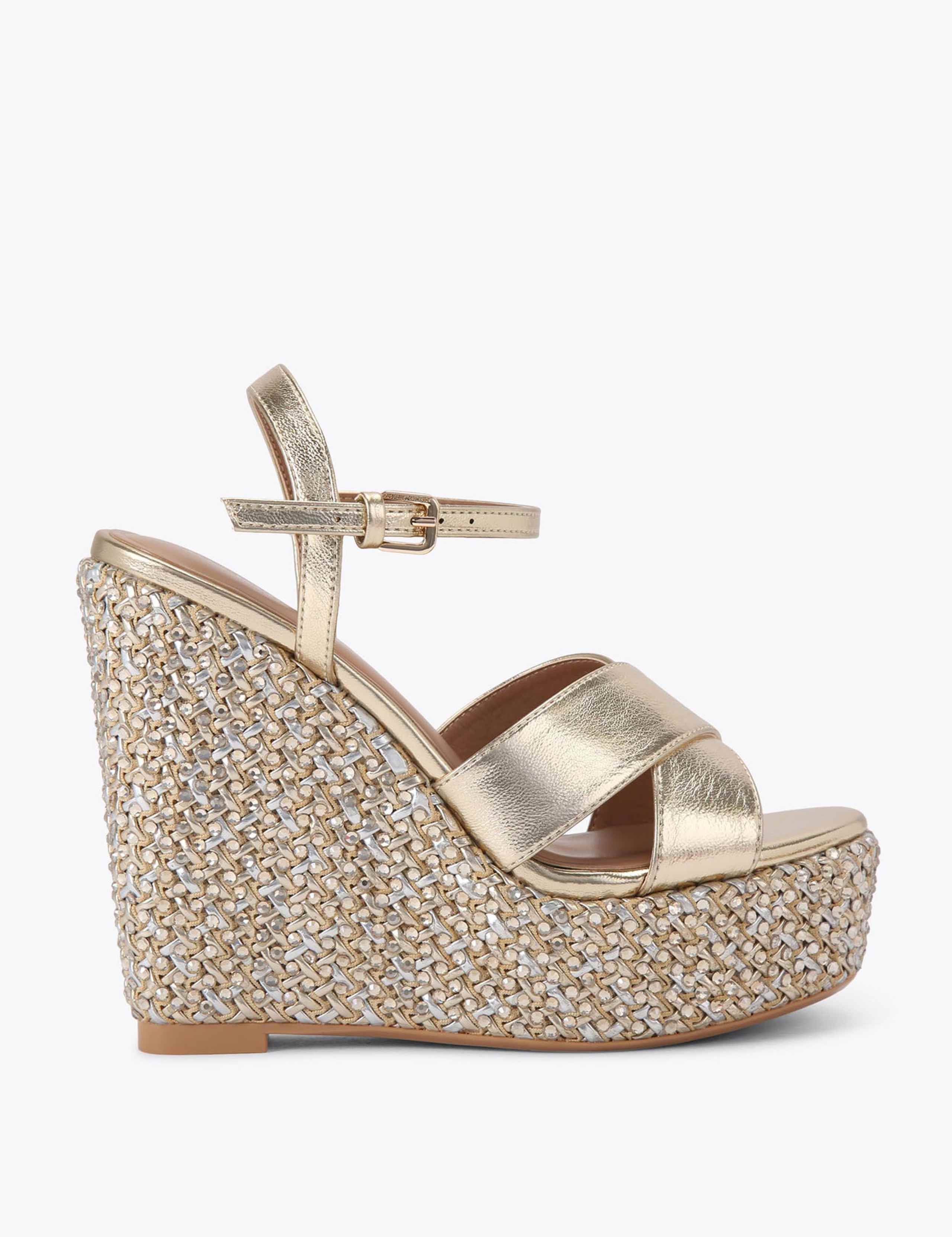 Buckle Wedge Sandals