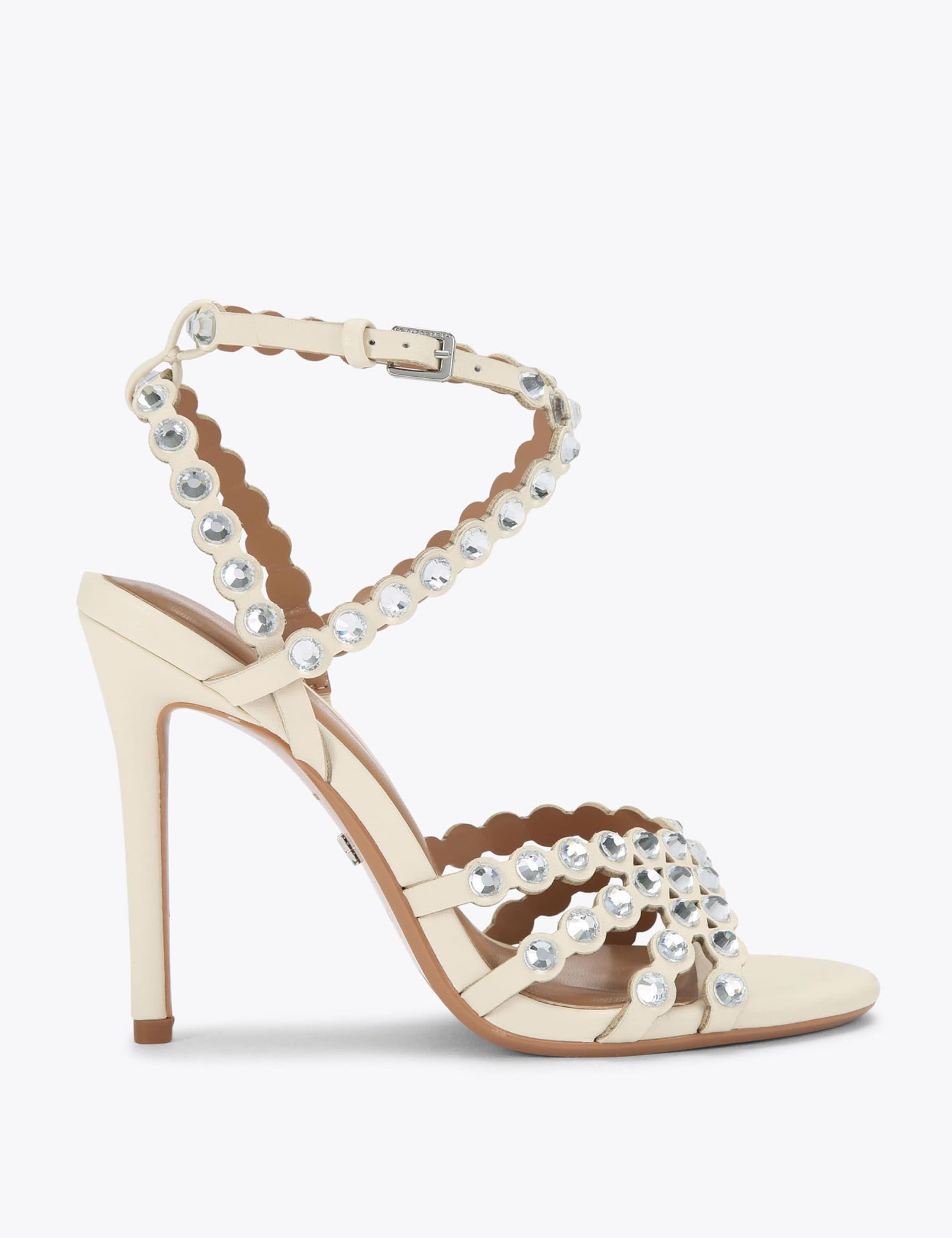 Studded Sparkle Stiletto Heel Sandals